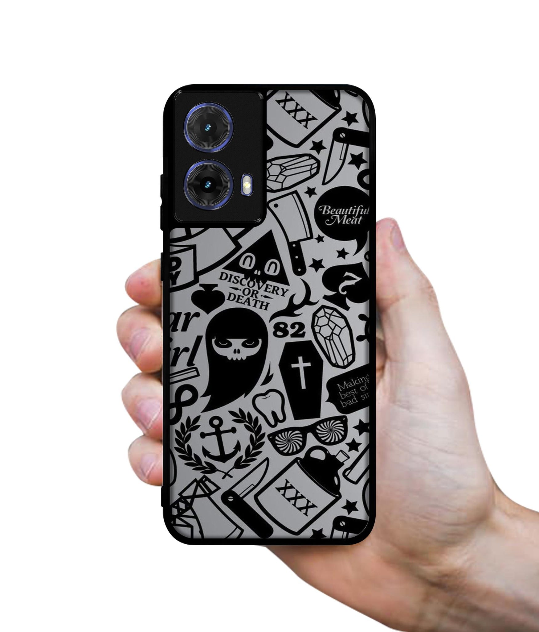 Discover Or Death Designer 2D Printed Back Case Cover for Motorola Moto G85 5G