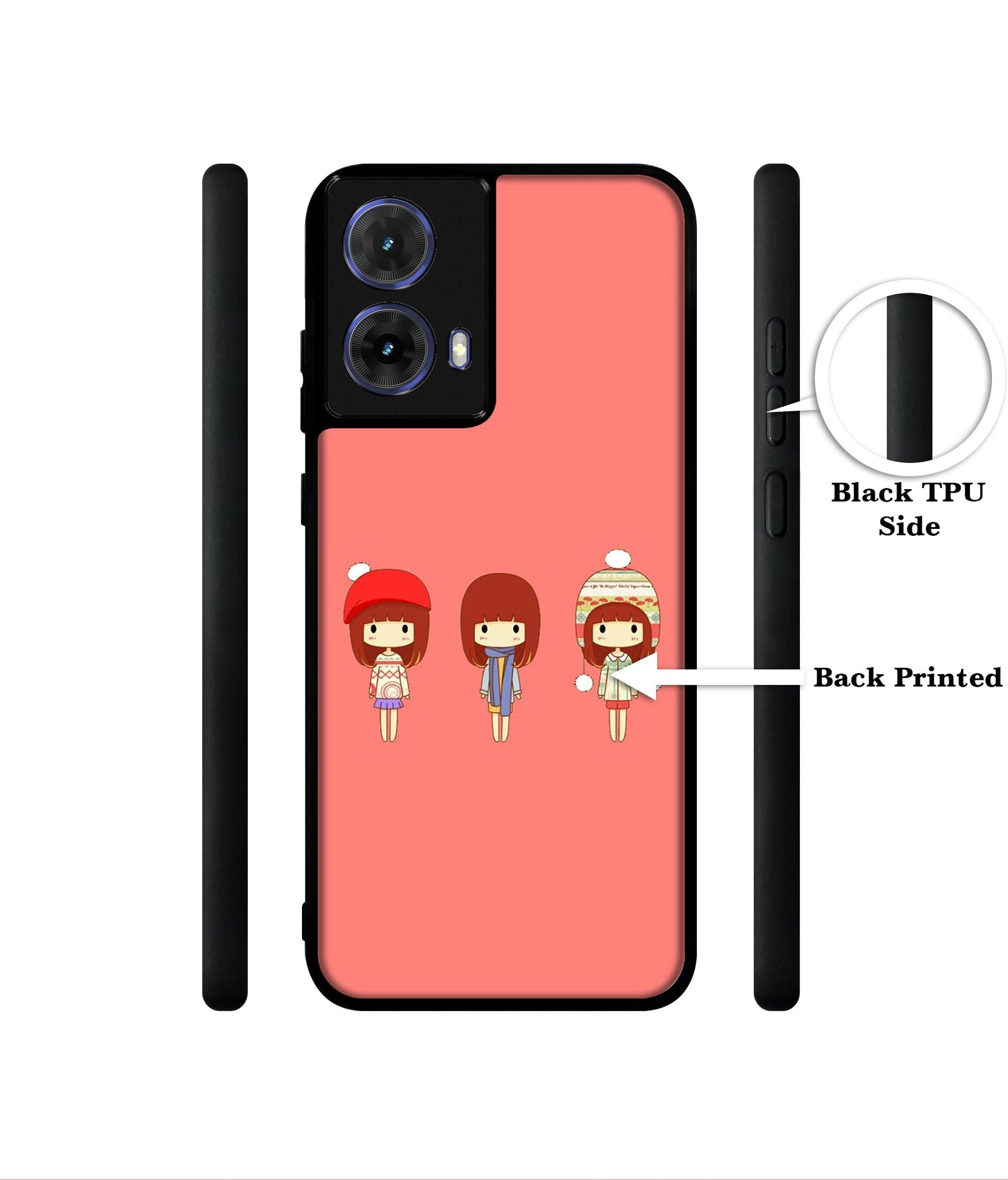 Cute Girls Designer 2D Printed Back Case Cover for Motorola Moto G85 5G