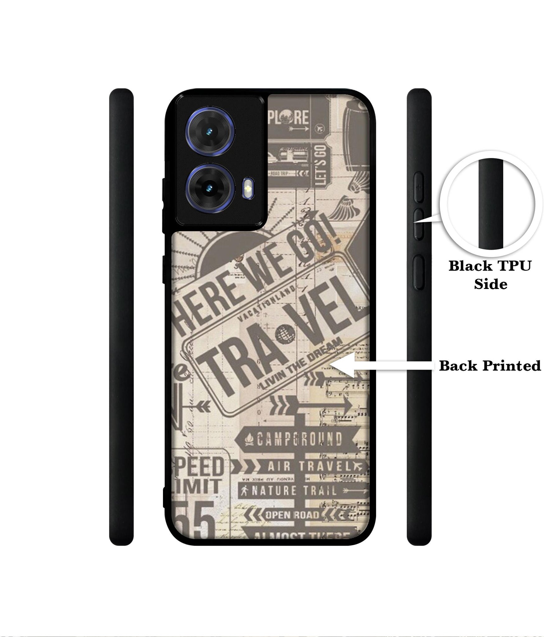 Travel Designer 2D Printed Back Case Cover for Motorola Moto G85 5G