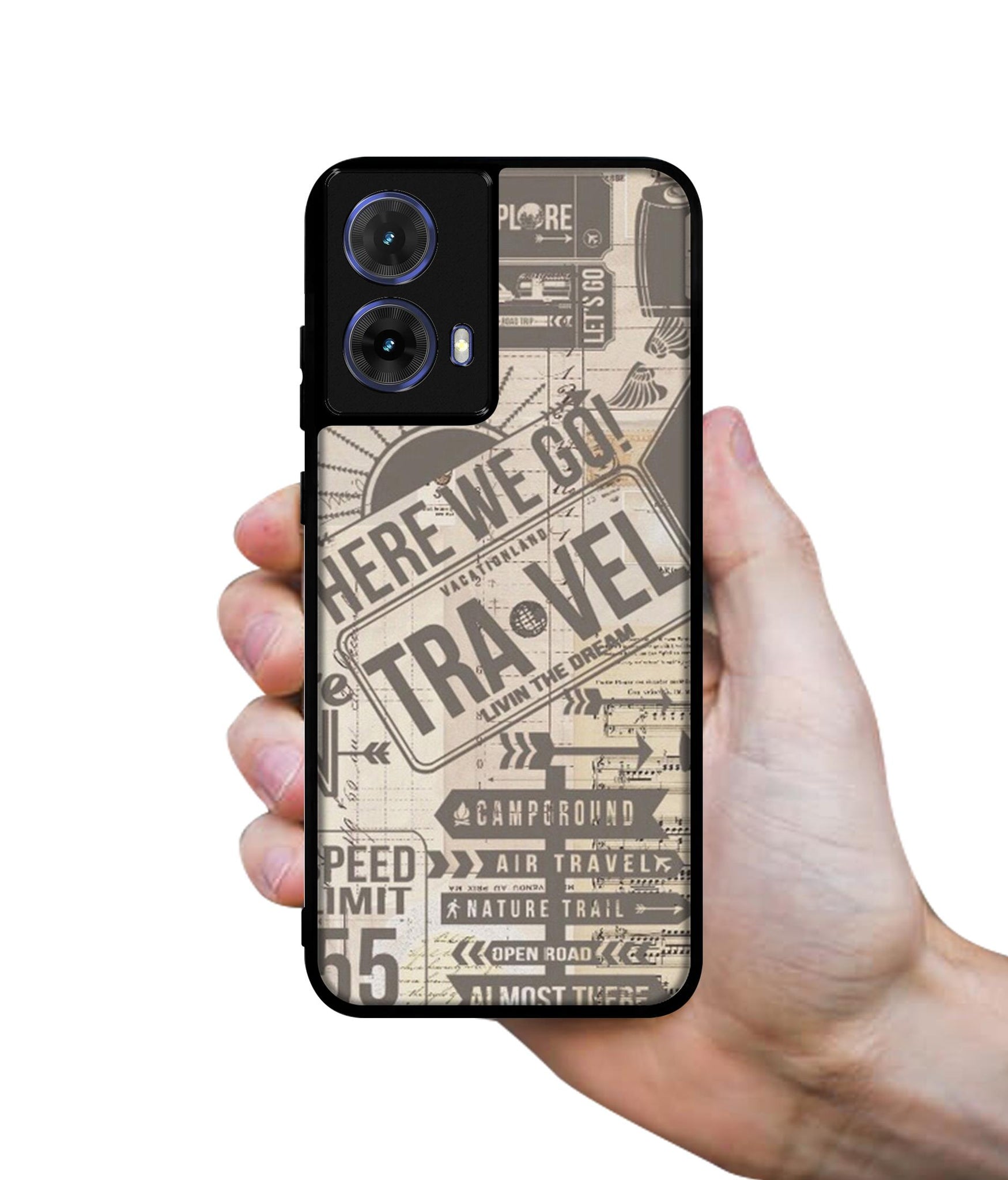 Travel Designer 2D Printed Back Case Cover for Motorola Moto G85 5G