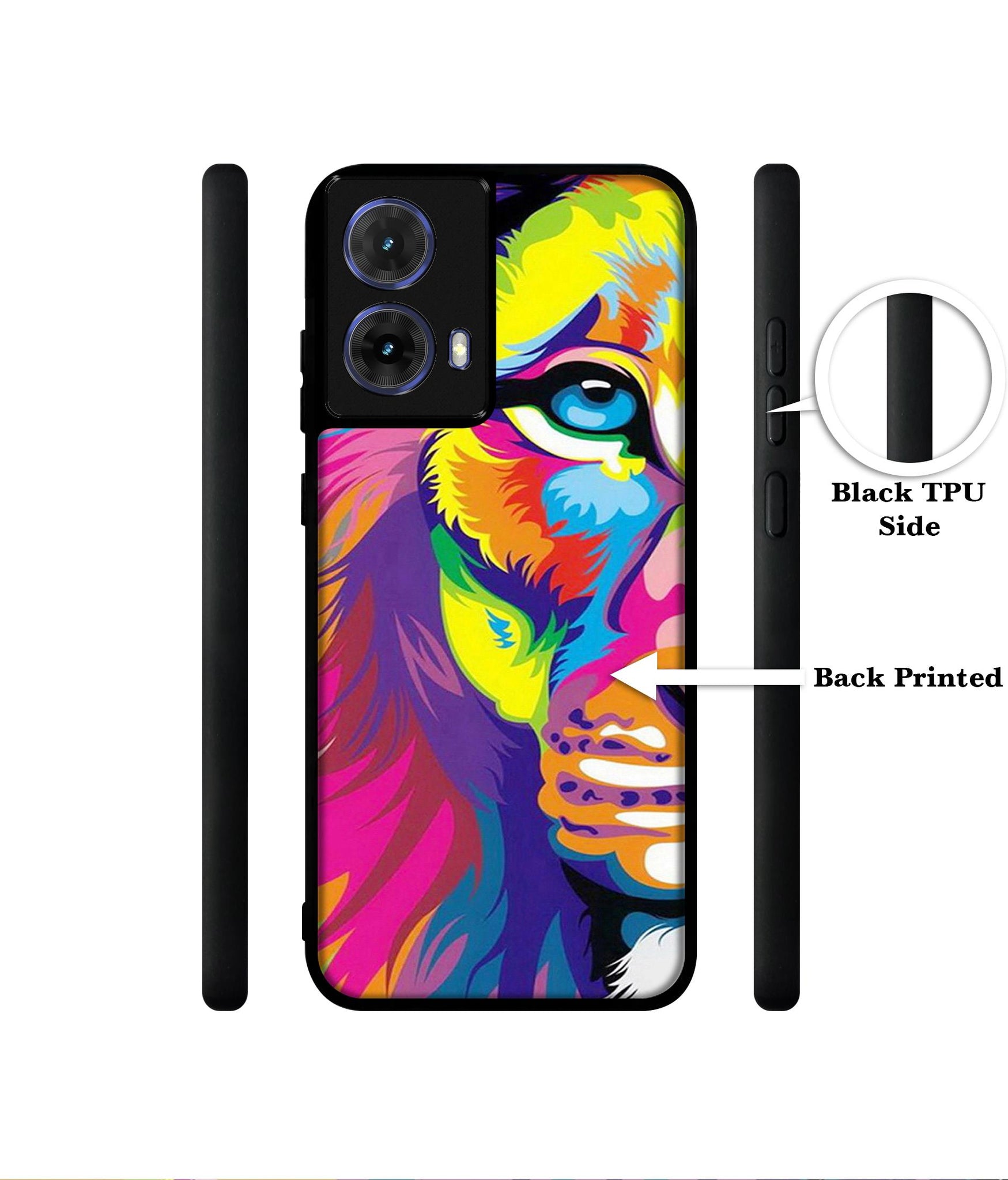 Lion Designer 2D Printed Back Case Cover for Motorola Moto G85 5G