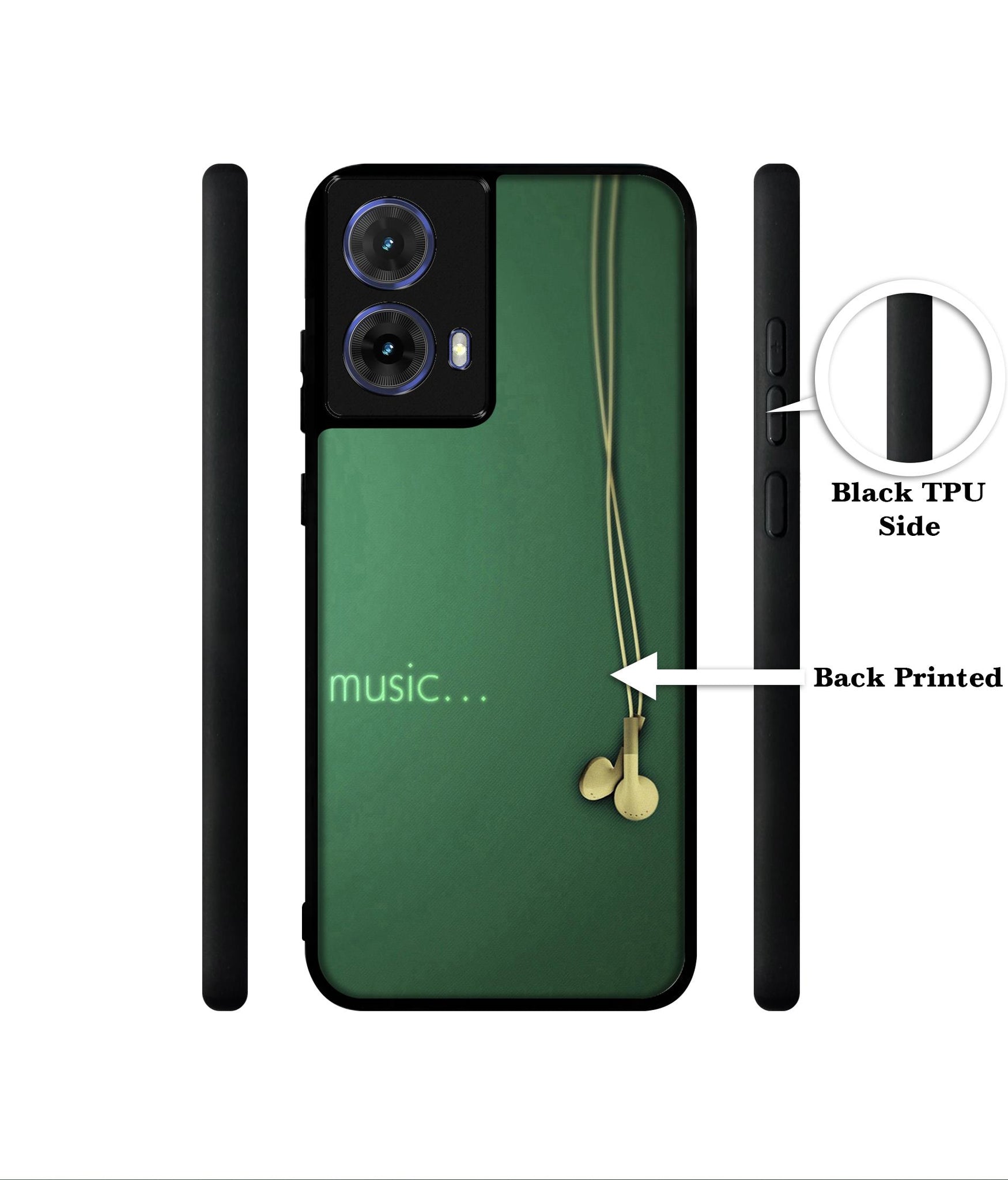 Headphone Music Designer 2D Printed Back Case Cover for Motorola Moto G85 5G