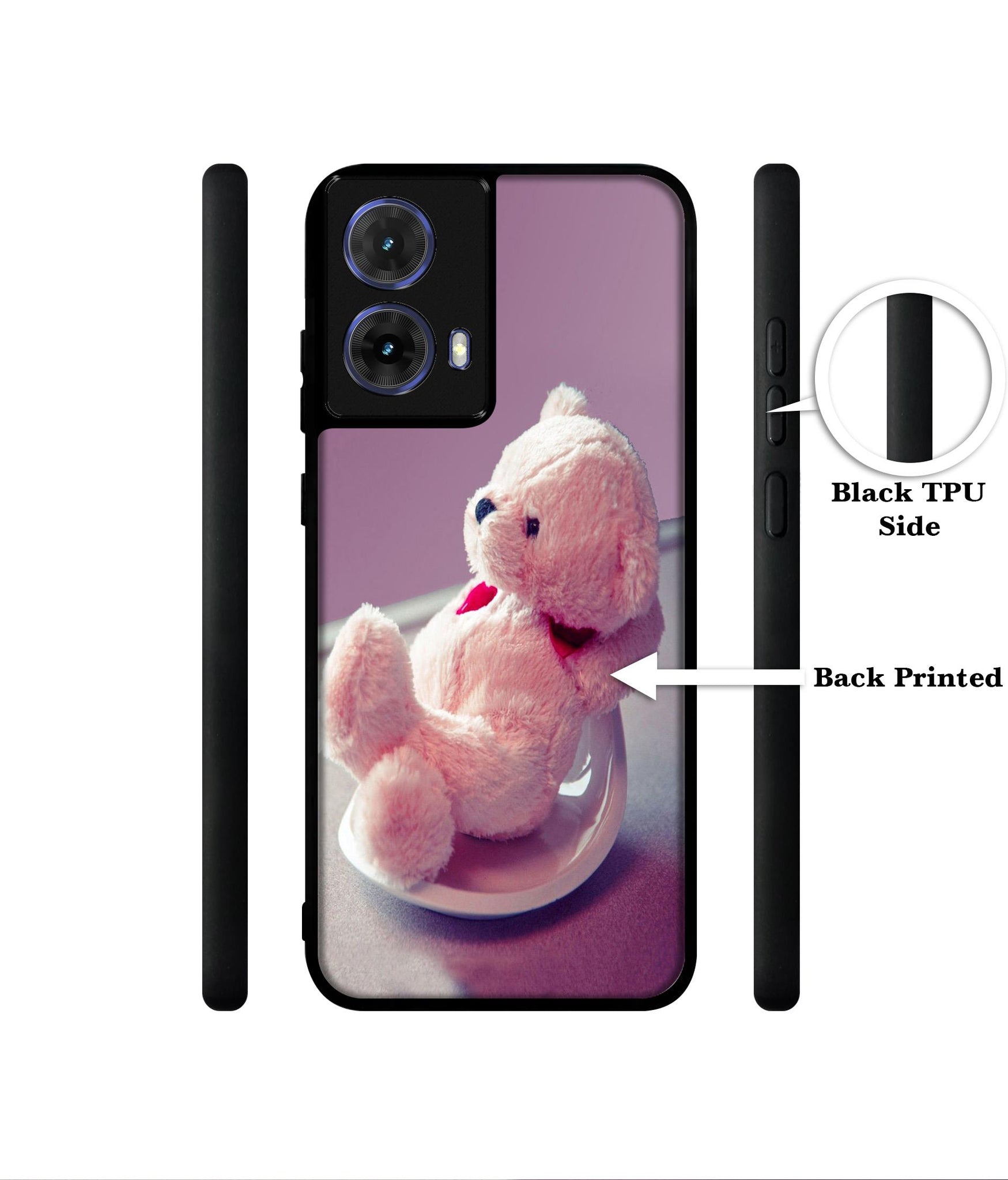 Cute Teddy Bear Designer 2D Printed Back Case Cover for Motorola Moto G85 5G
