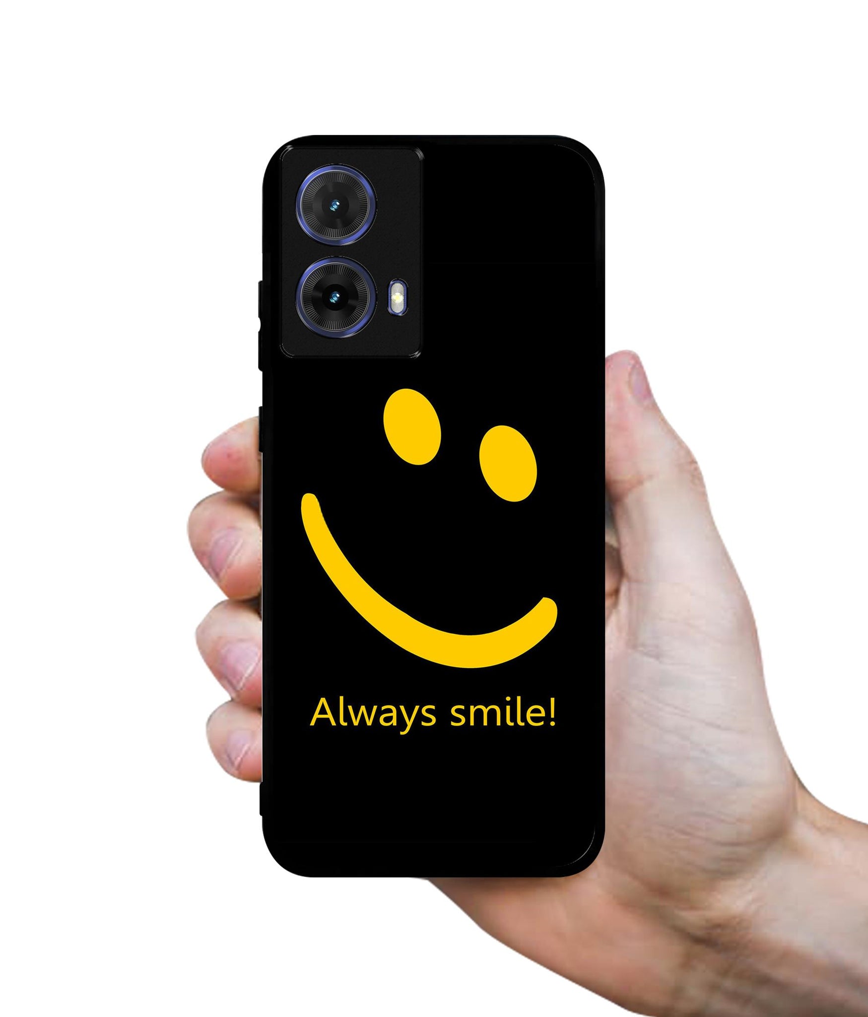 Always Smile Quote Designer 2D Printed Back Case Cover for Motorola Moto G85 5G