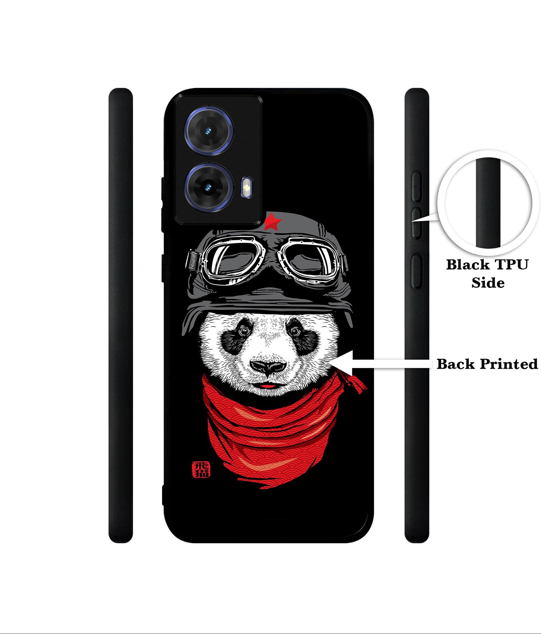 Biker Panda Designer 2D Printed Back Case Cover for Motorola Moto G85 5G