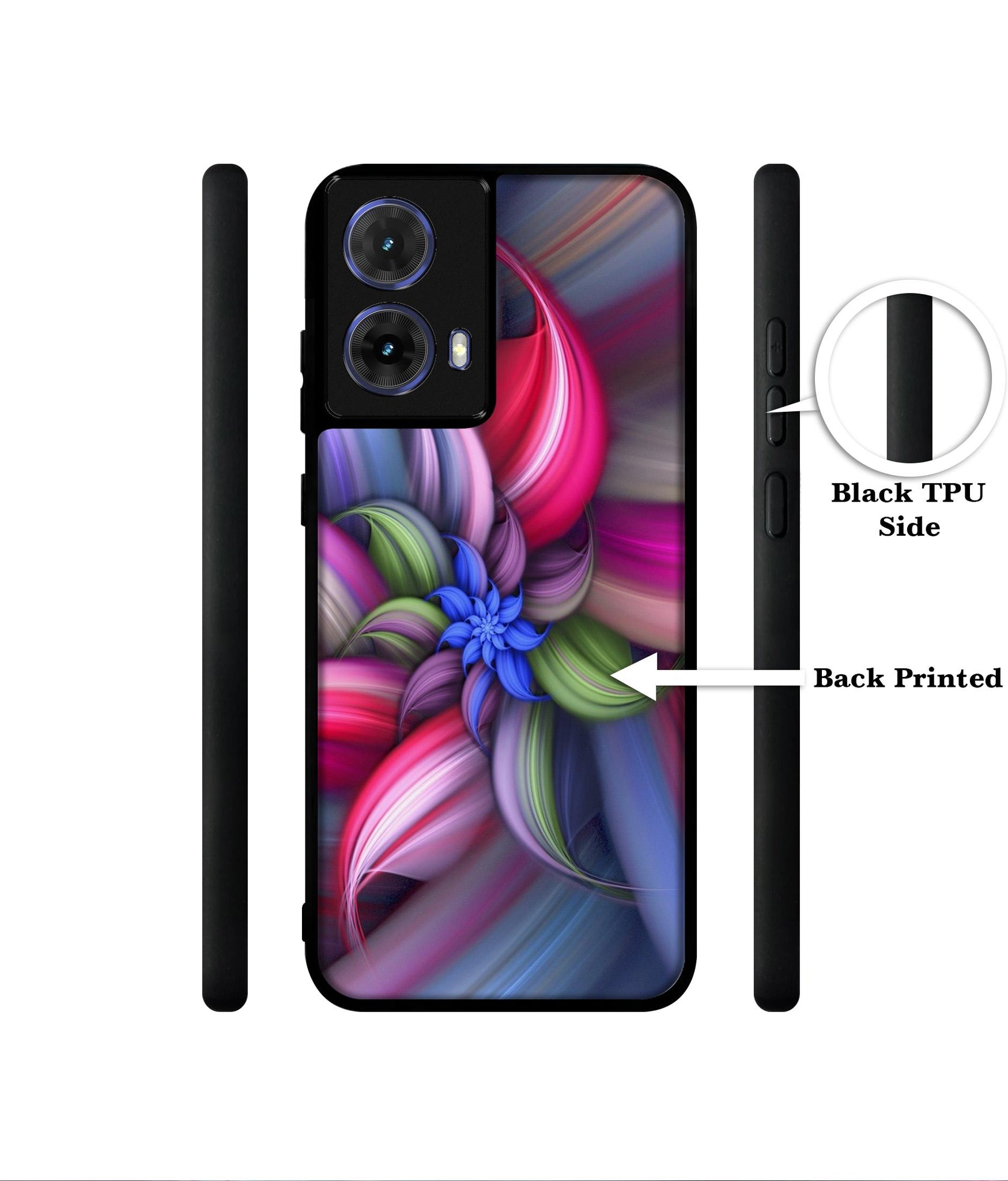 Colorful Flower Designer 2D Printed Back Case Cover for Motorola Moto G85 5G