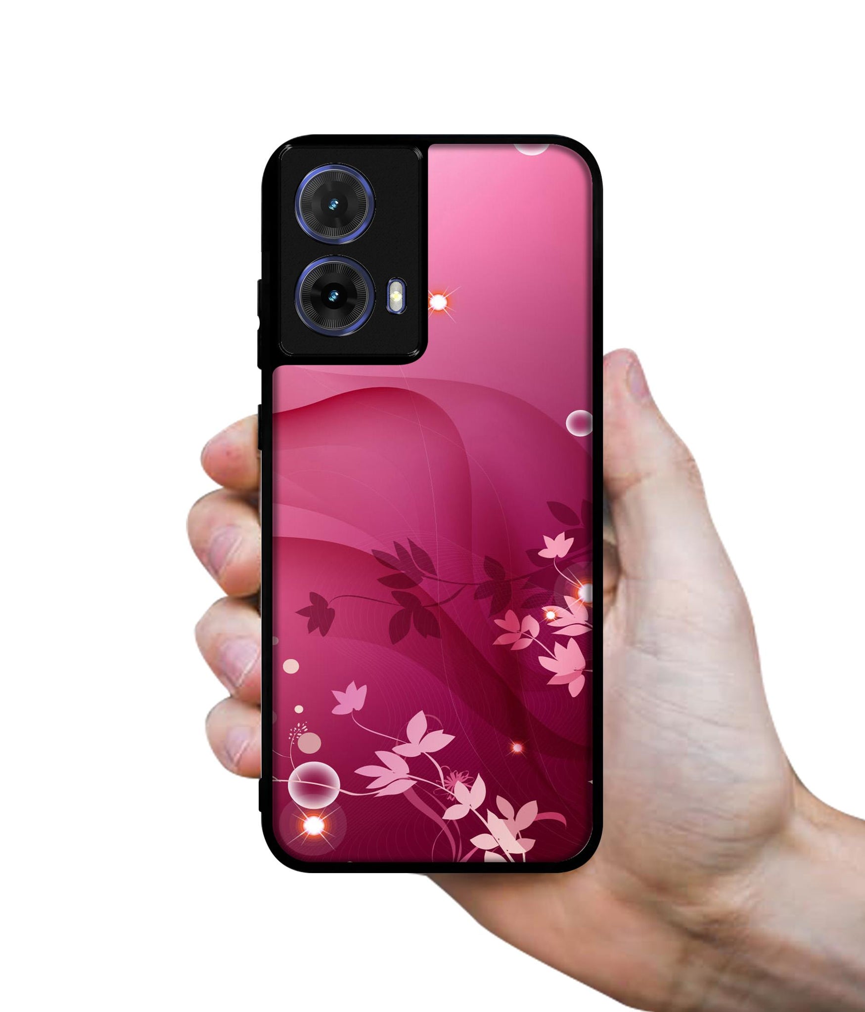 Pink Abstract Designer 2D Printed Back Case Cover for Motorola Moto G85 5G