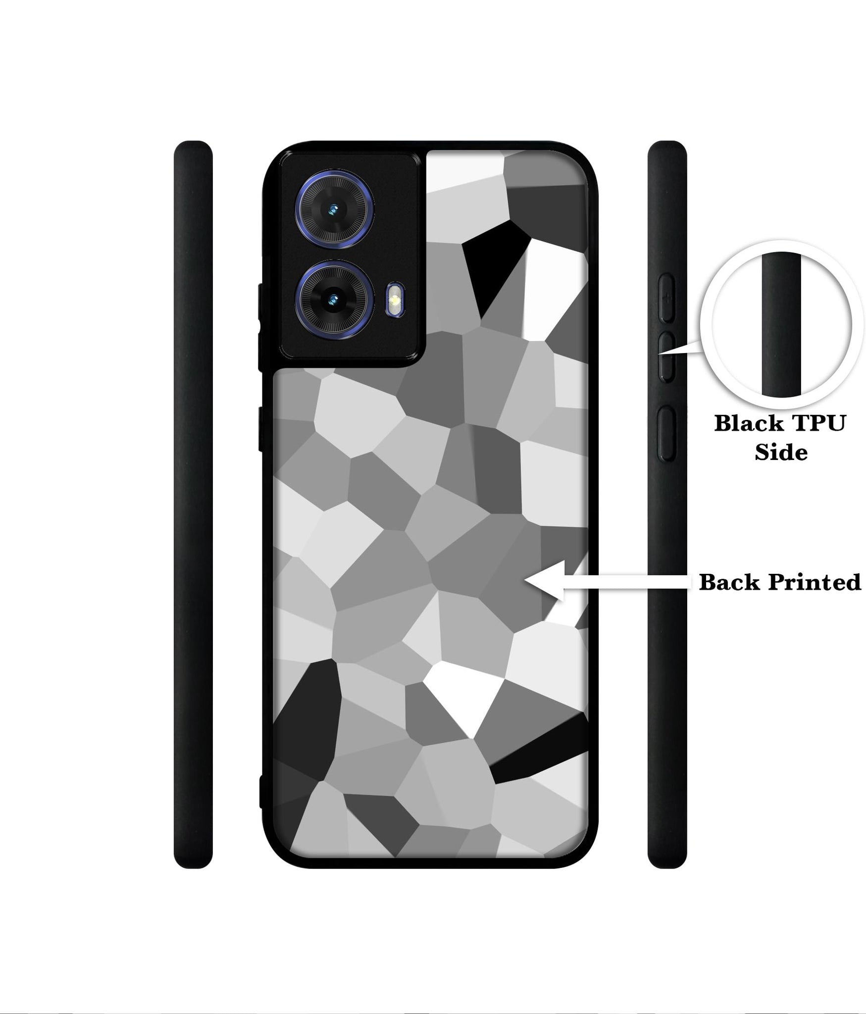 Black & White Mathematical Shape Designer 2D Printed Back Case Cover for Motorola Moto G85 5G