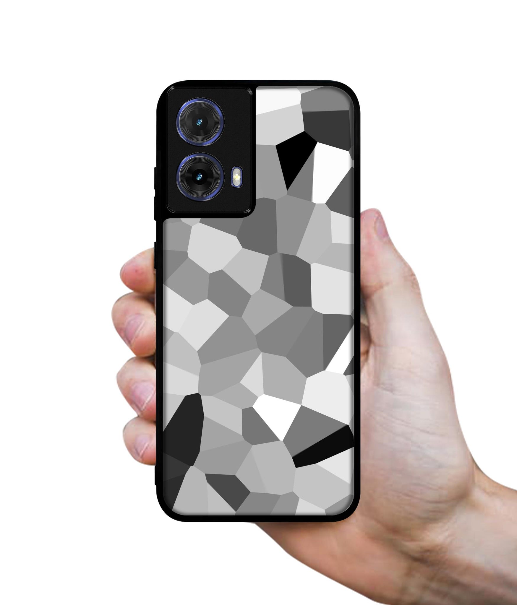 Black & White Mathematical Shape Designer 2D Printed Back Case Cover for Motorola Moto G85 5G