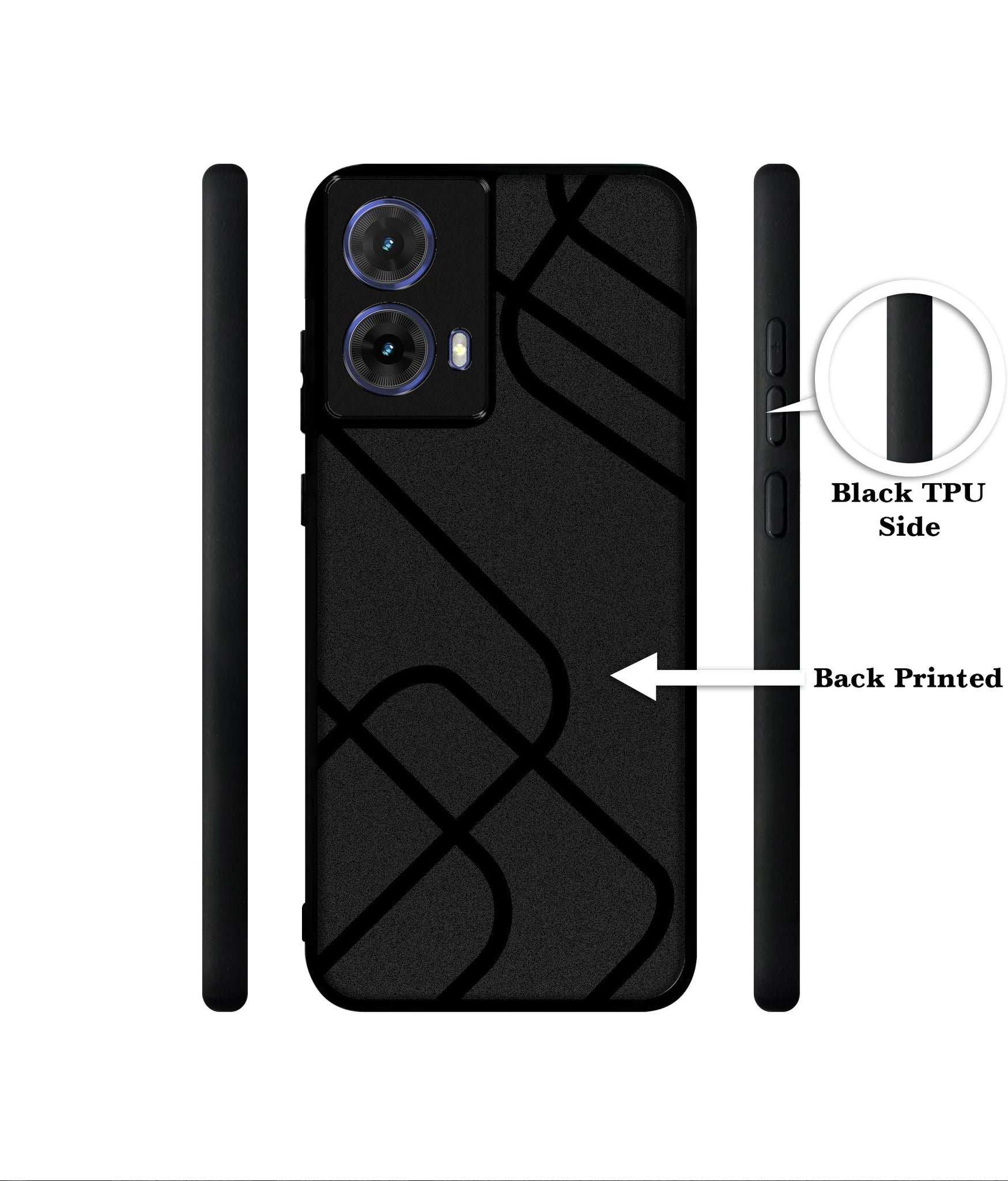 Zig-Zag Black Line Designer 2D Printed Back Case Cover for Motorola Moto G85 5G