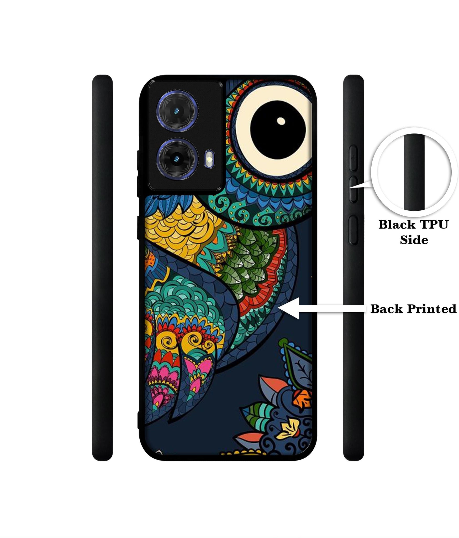 Owl Illustration Designer 2D Printed Back Case Cover for Motorola Moto G85 5G