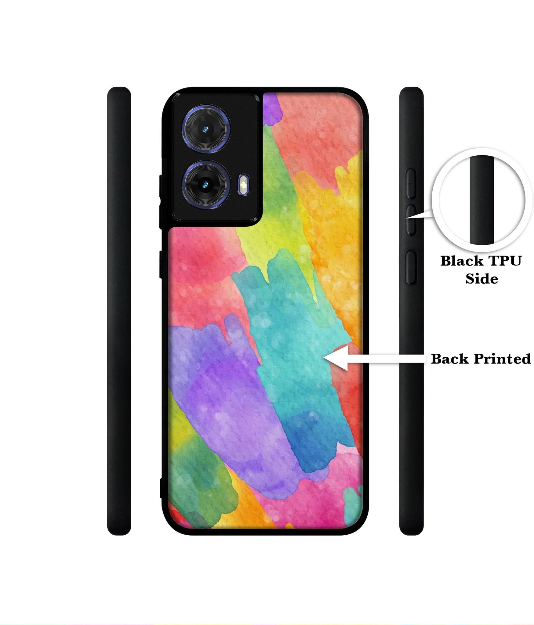 Water Paint Colorful Abstract Designer 2D Printed Back Case Cover for Motorola Moto G85 5G