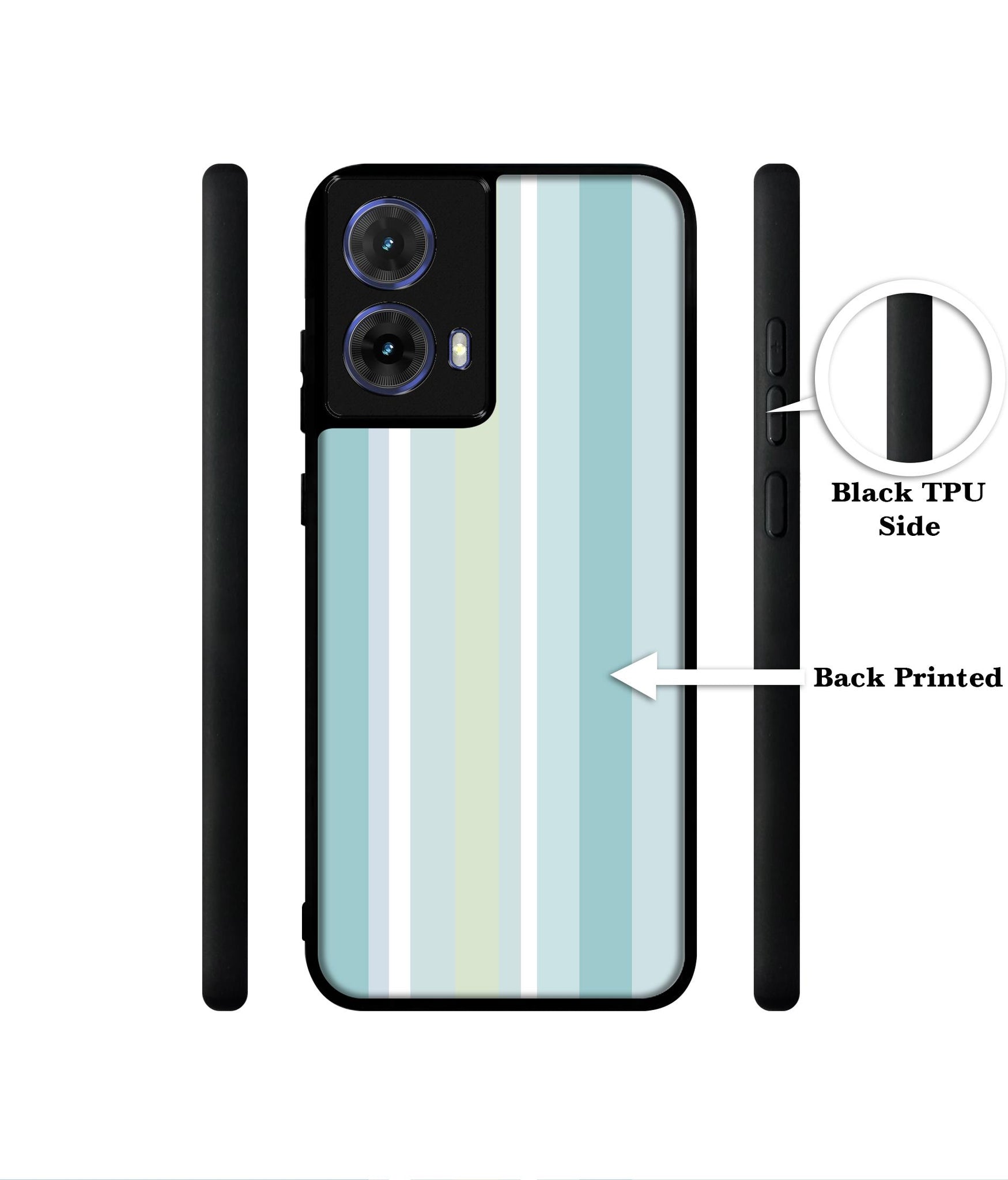 Light Green Stripes Designer 2D Printed Back Case Cover for Motorola Moto G85 5G