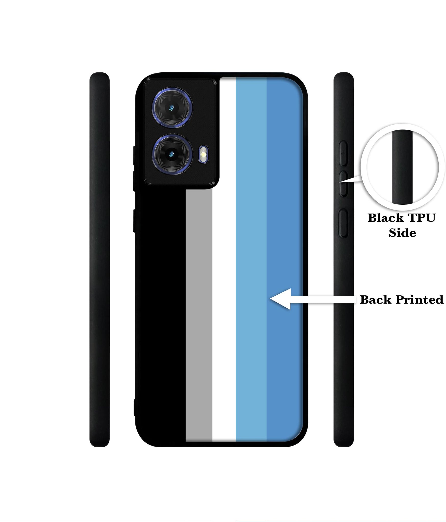 White and Blue Lines Designer 2D Printed Back Case Cover for Motorola Moto G85 5G