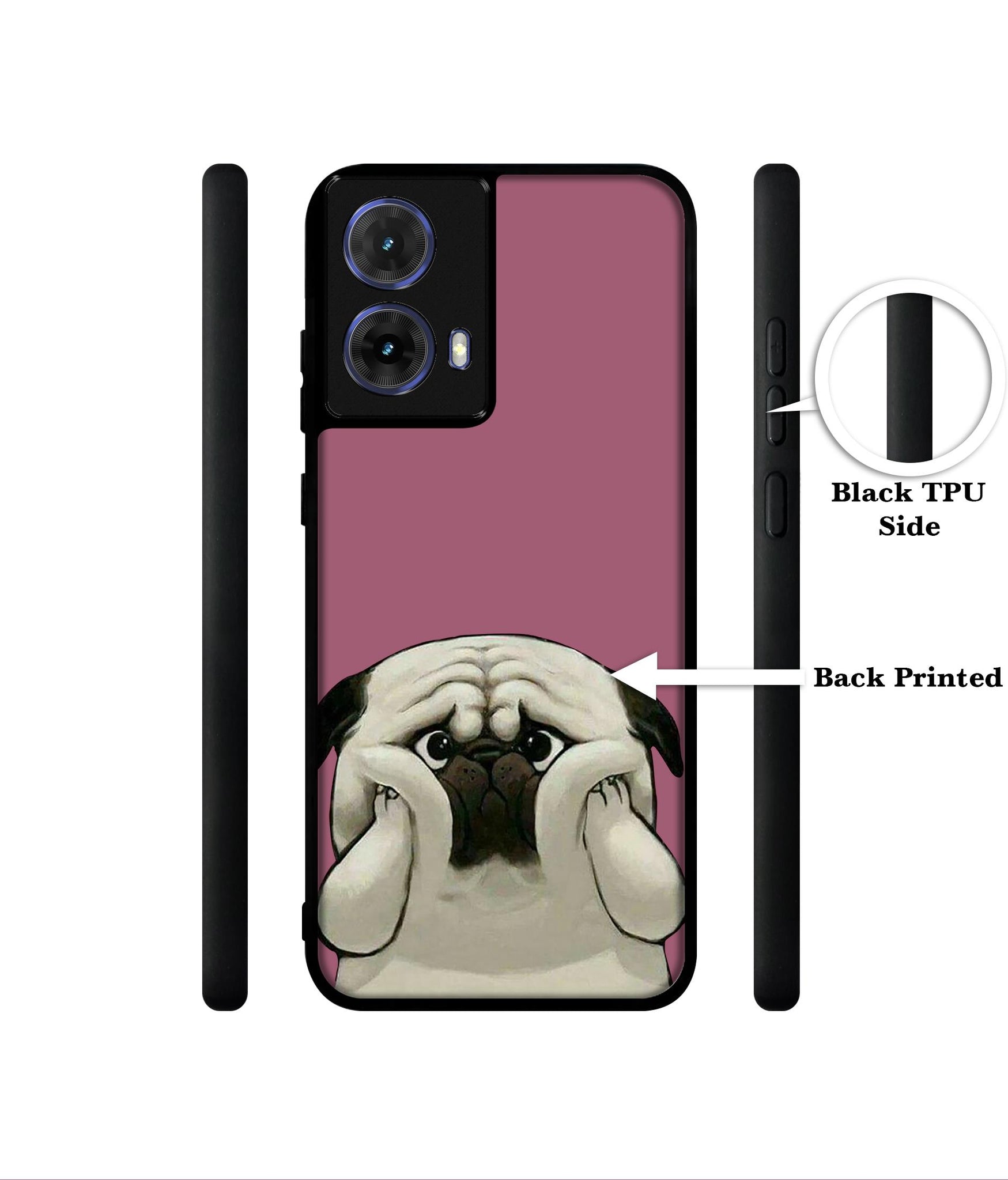 Cute Pug Holding Big Cheeks Designer 2D Printed Back Case Cover for Motorola Moto G85 5G
