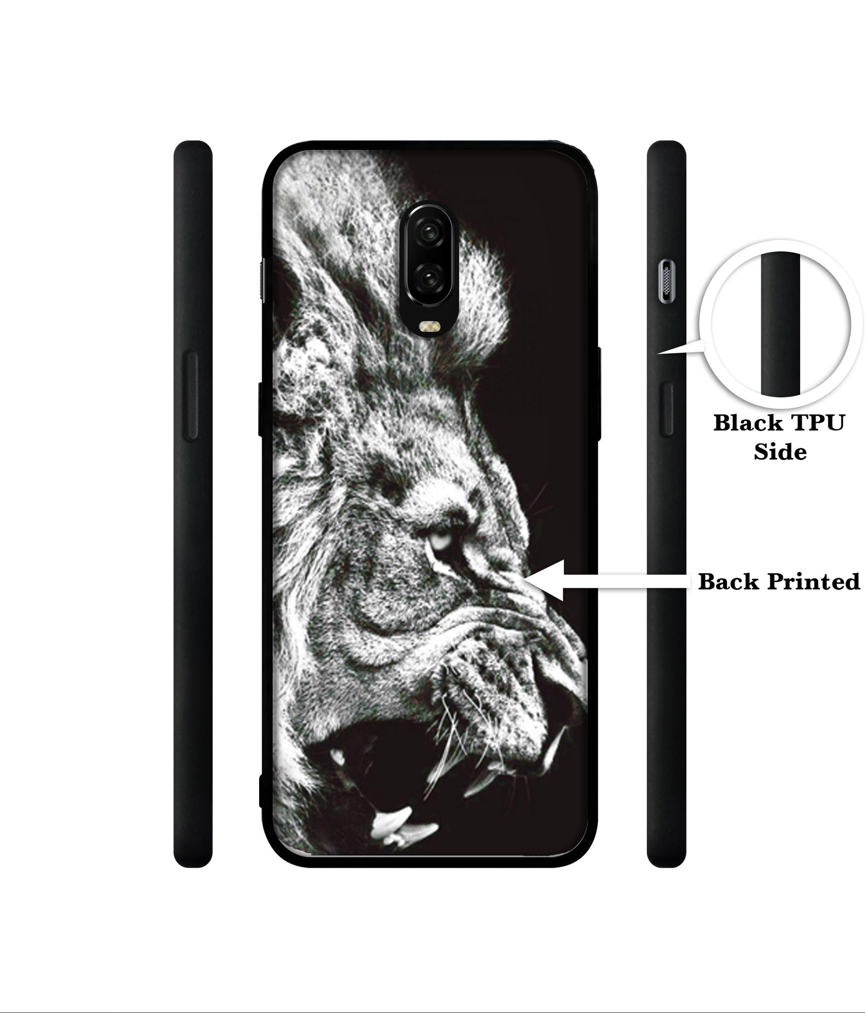 Angry Lion Designer 2D Printed Back Case Cover for OnePlus 7 4G / 6T 4G