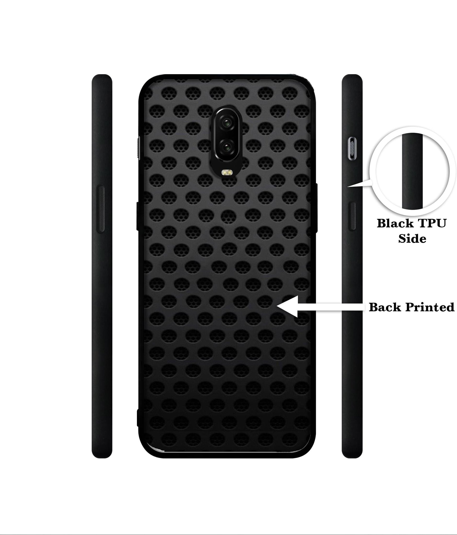 Black Circle Designer 2D Printed Back Case Cover for OnePlus 7 4G / 6T 4G