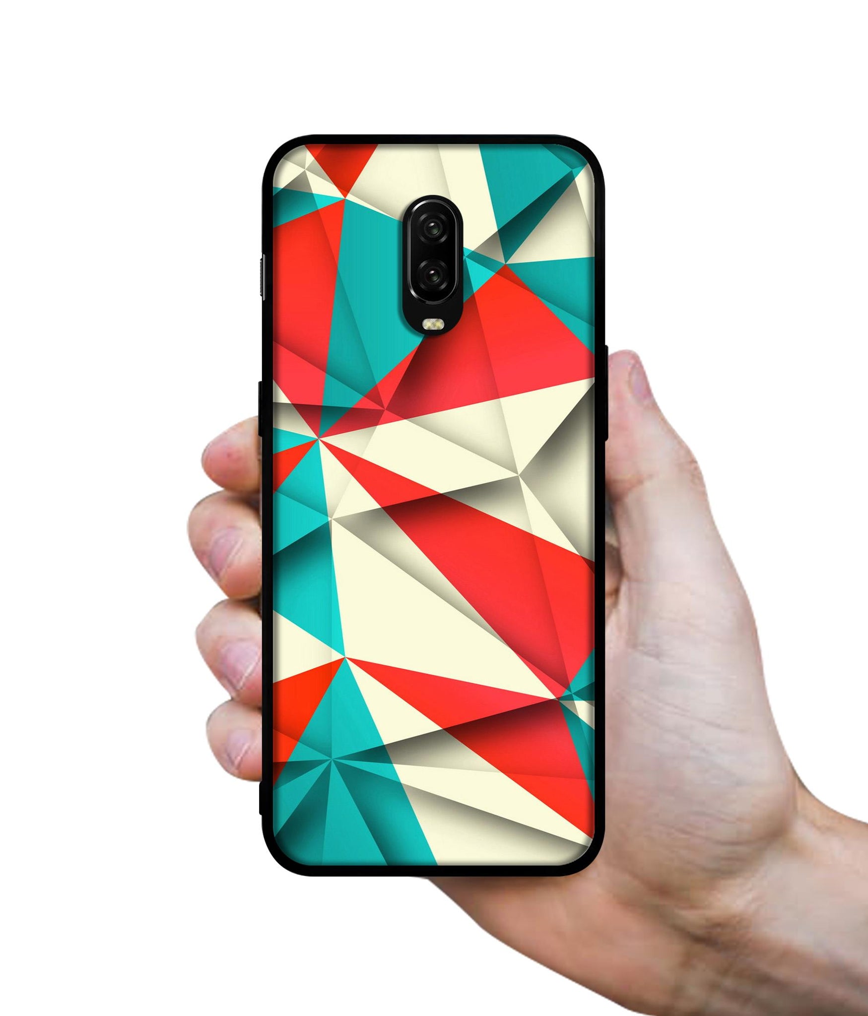 Red Blue White Pattern Designer 2D Printed Back Case Cover for OnePlus 7 4G / 6T 4G