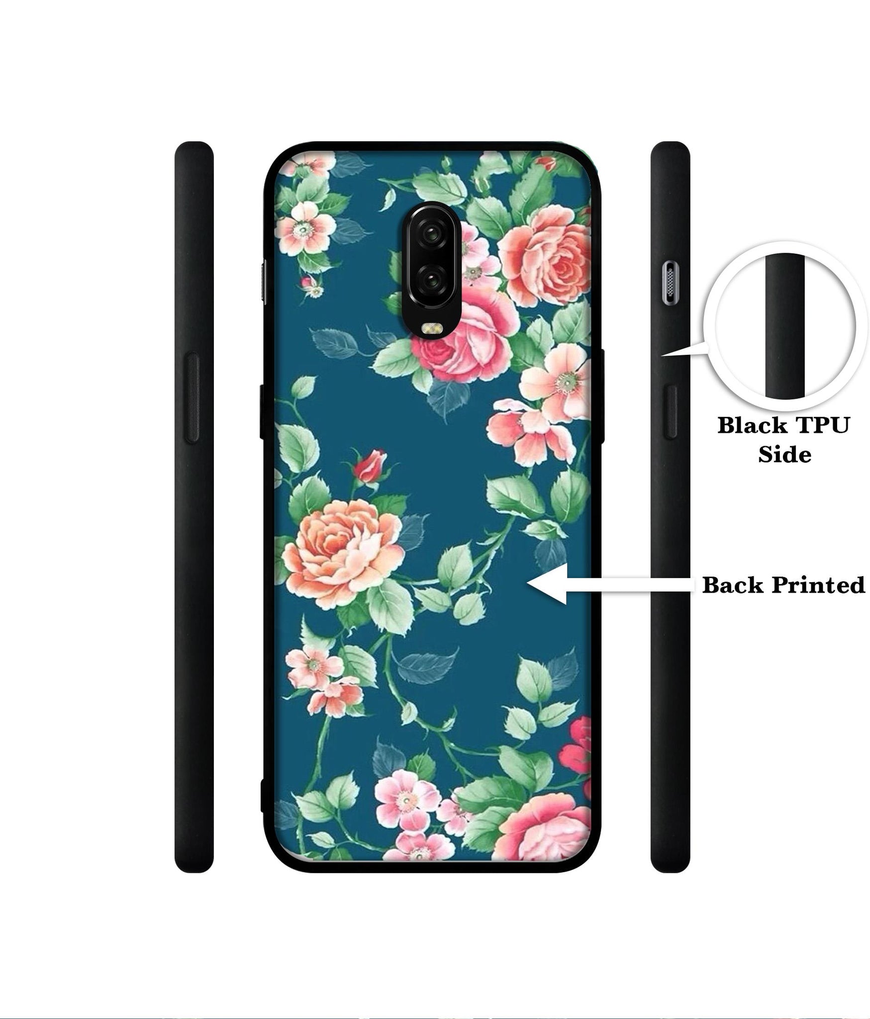 Vintage Floral Designer 2D Printed Back Case Cover for OnePlus 7 4G / 6T 4G