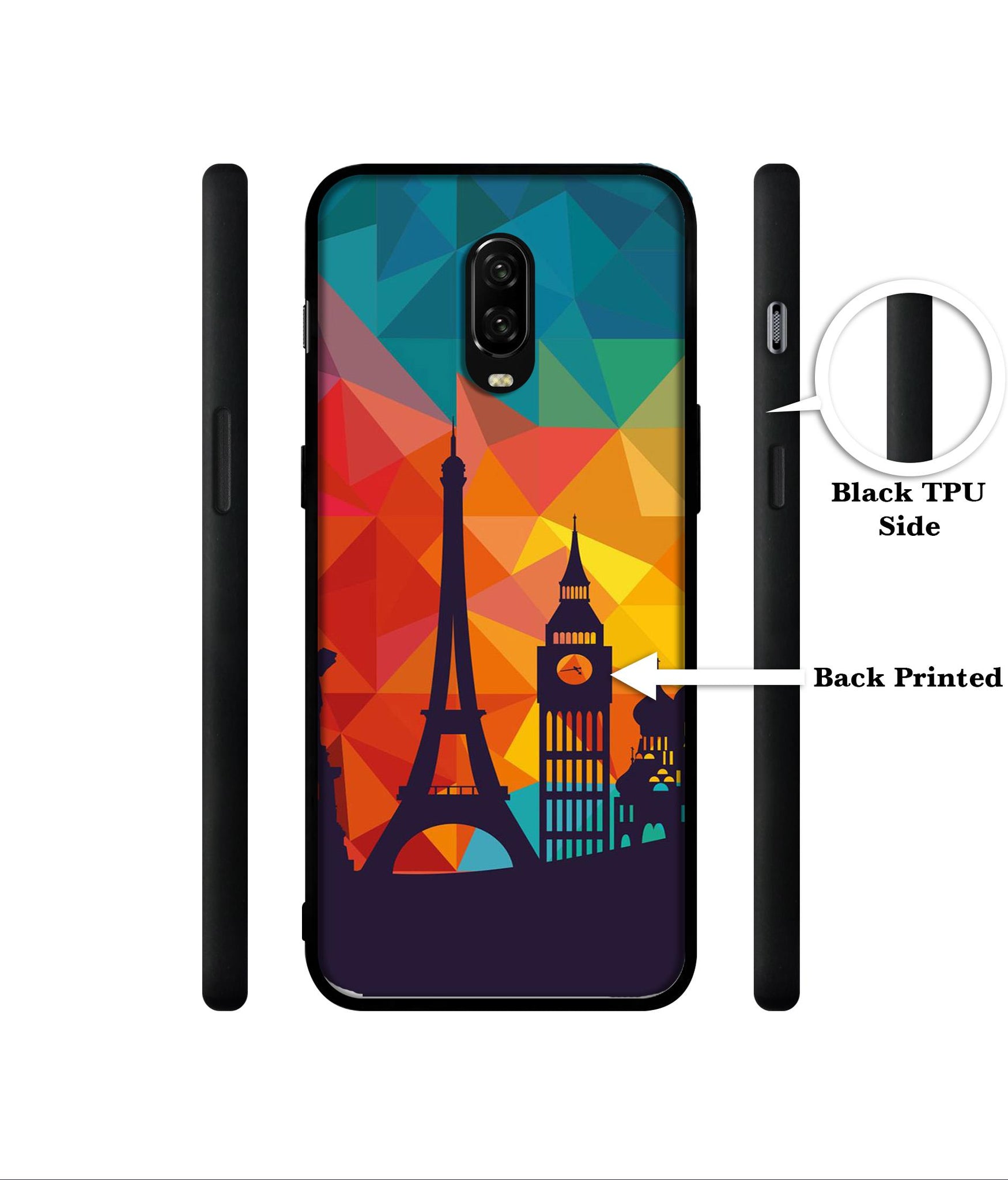 Colored Paris Designer 2D Printed Back Case Cover for OnePlus 7 4G / 6T 4G