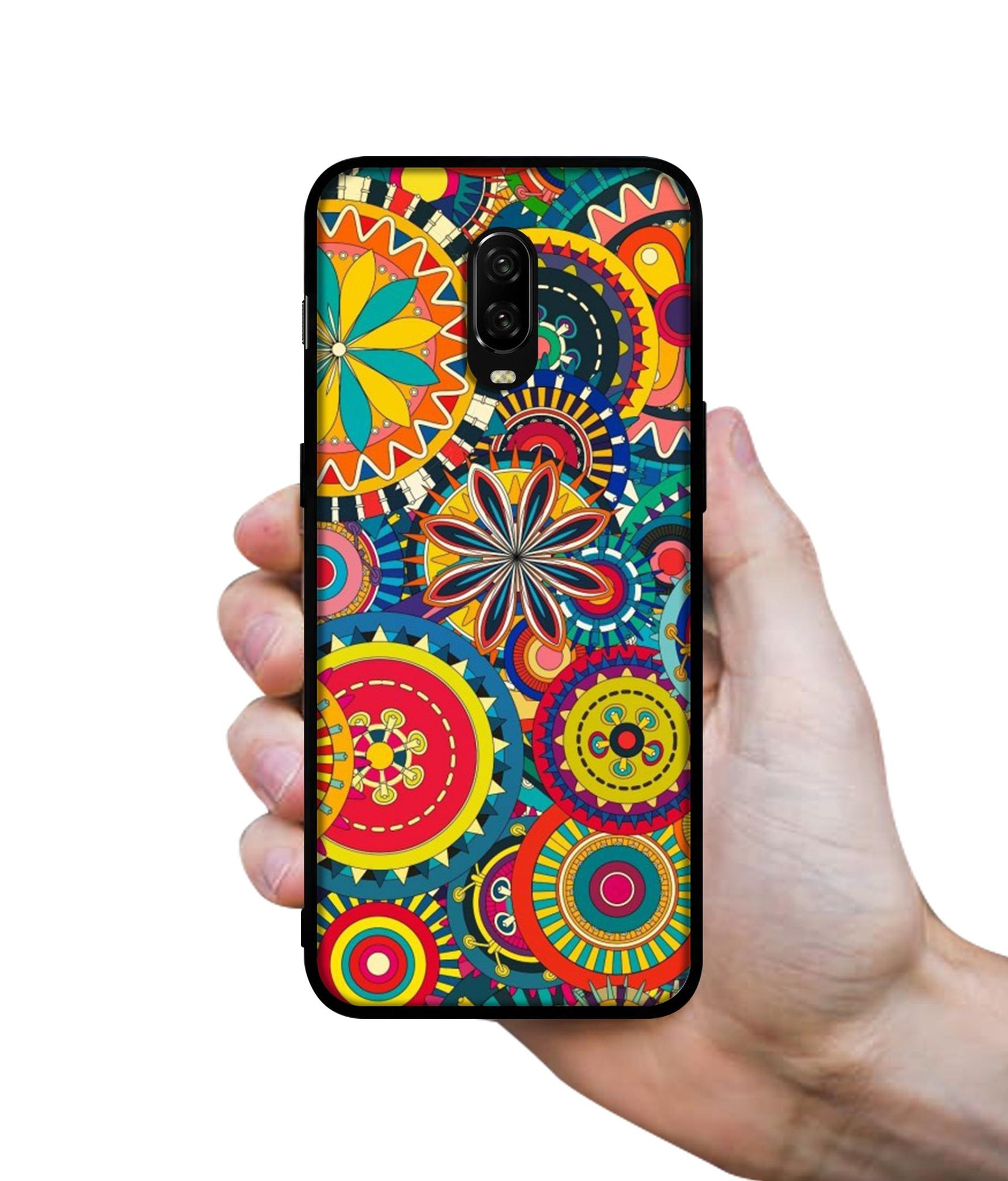 Ring Pattern Print Designer 2D Printed Back Case Cover for OnePlus 7 4G / 6T 4G