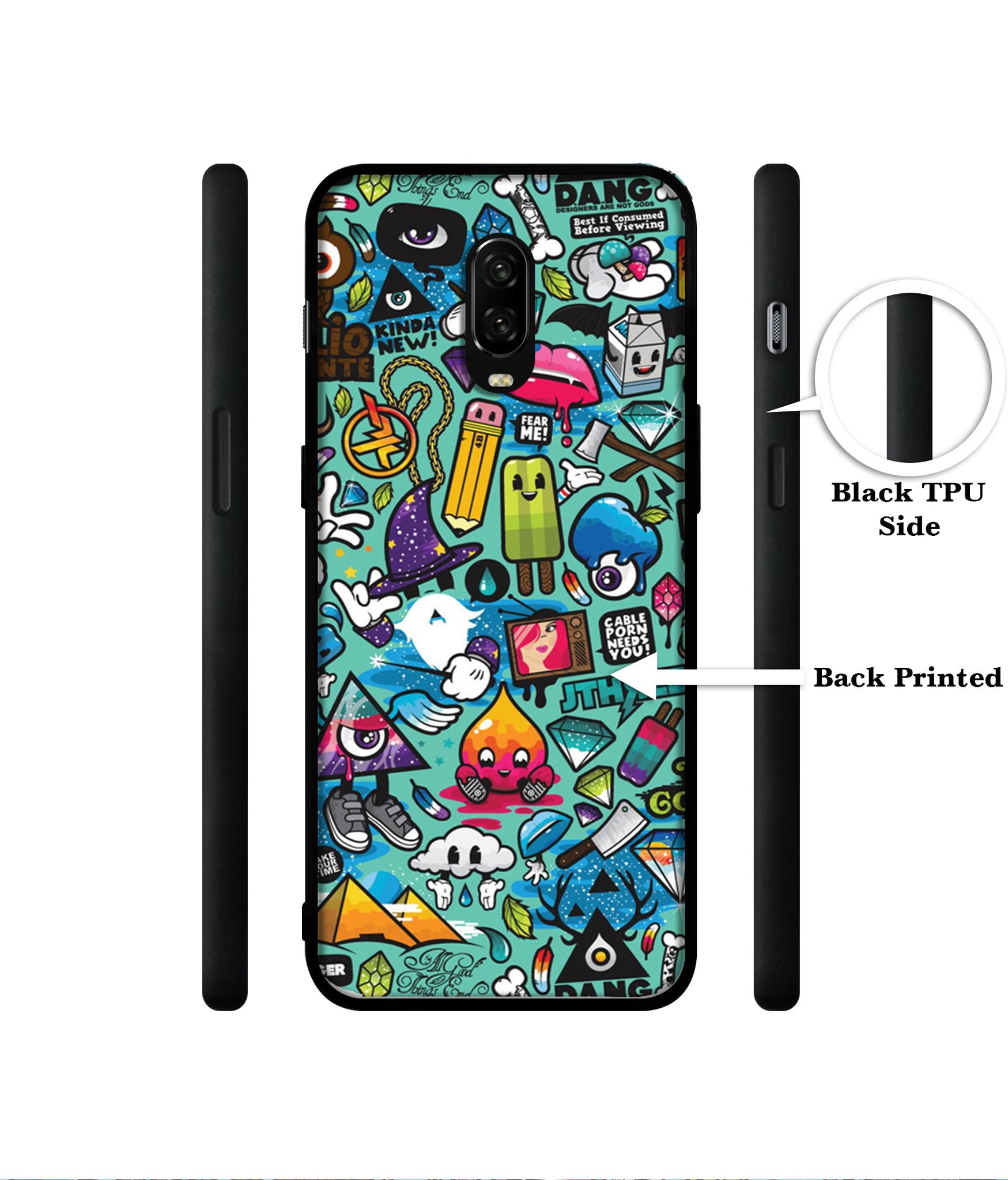 Crazy Designer 2D Printed Back Case Cover for OnePlus 7 4G / 6T 4G