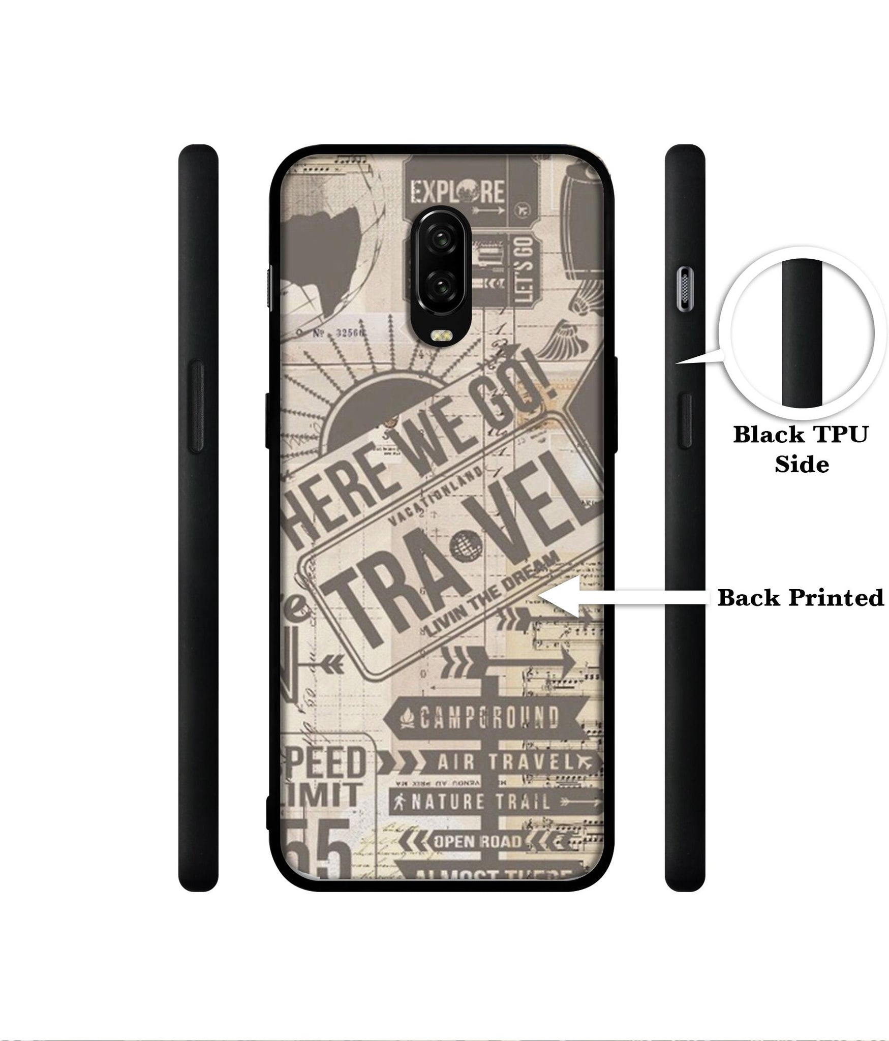 Travel Designer 2D Printed Back Case Cover for OnePlus 7 4G / 6T 4G