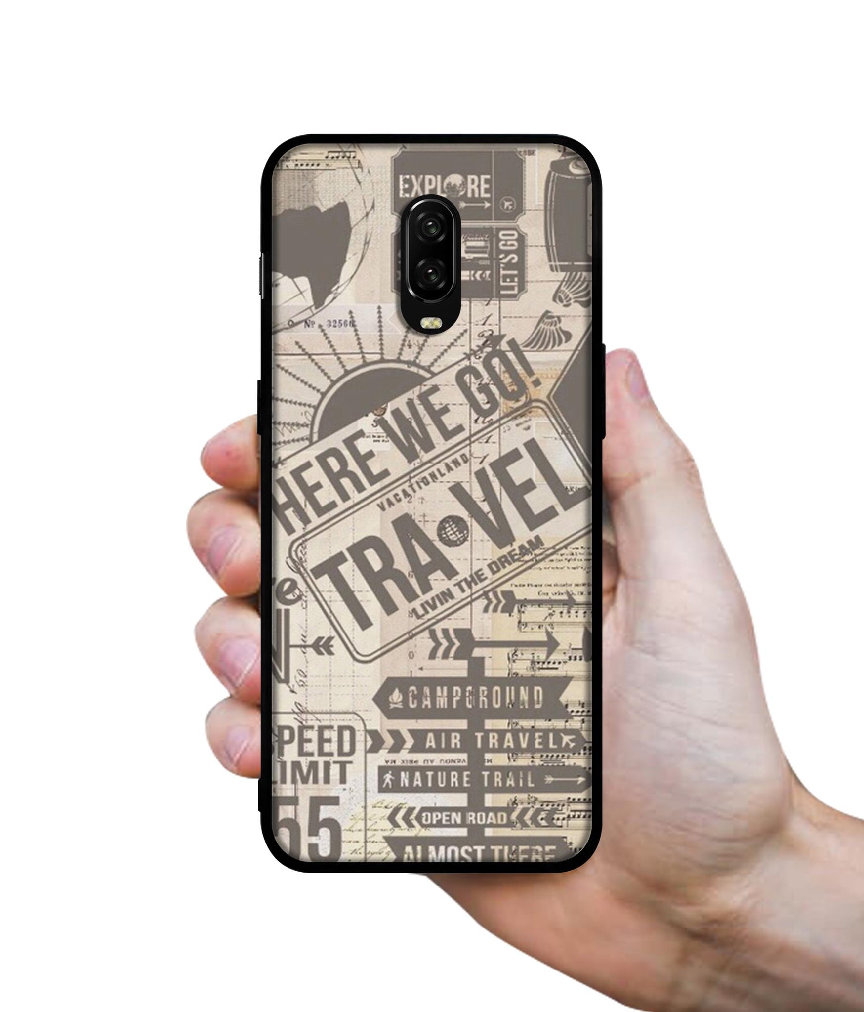 Travel Designer 2D Printed Back Case Cover for OnePlus 7 4G / 6T 4G