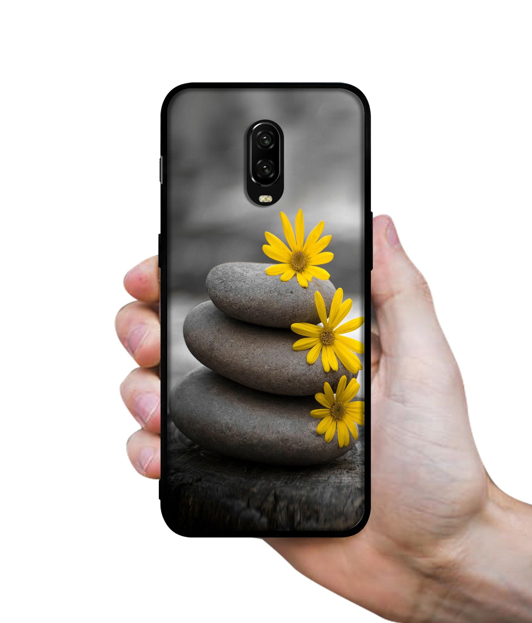 Stones And Flower Designer 2D Printed Back Case Cover for OnePlus 7 4G / 6T 4G