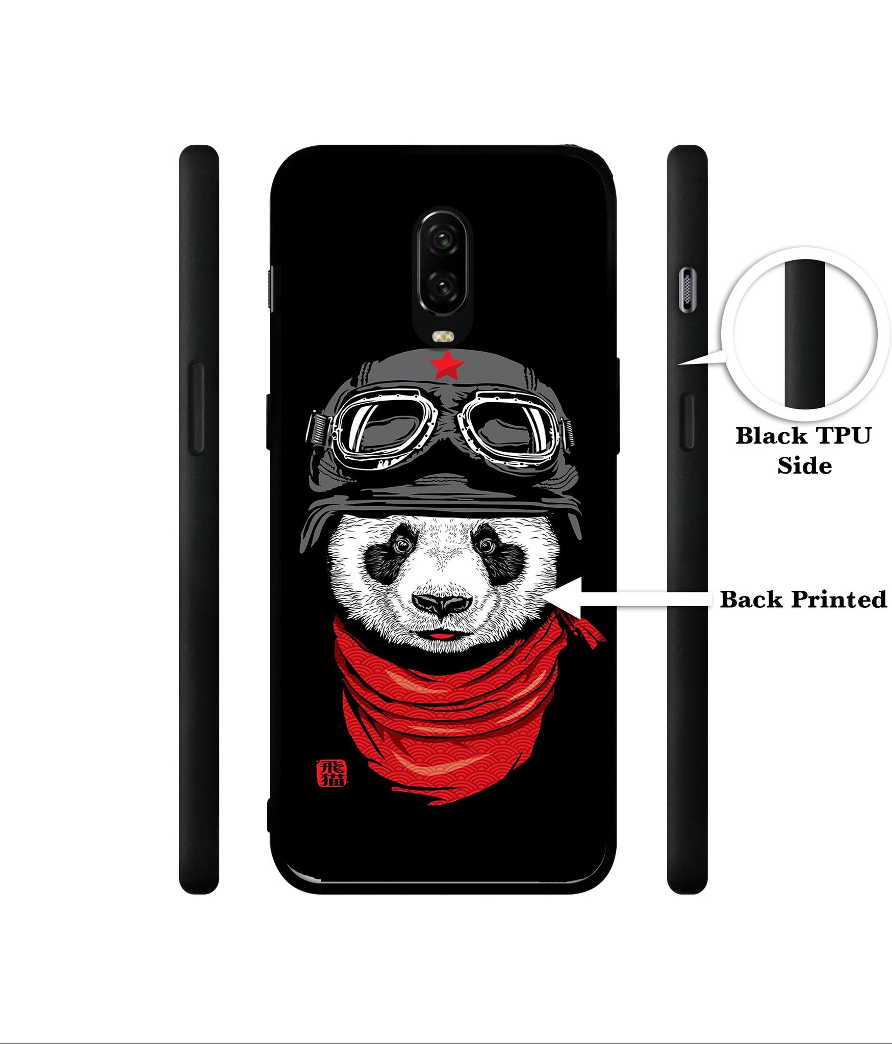 Biker Panda Designer 2D Printed Back Case Cover for OnePlus 7 4G / 6T 4G