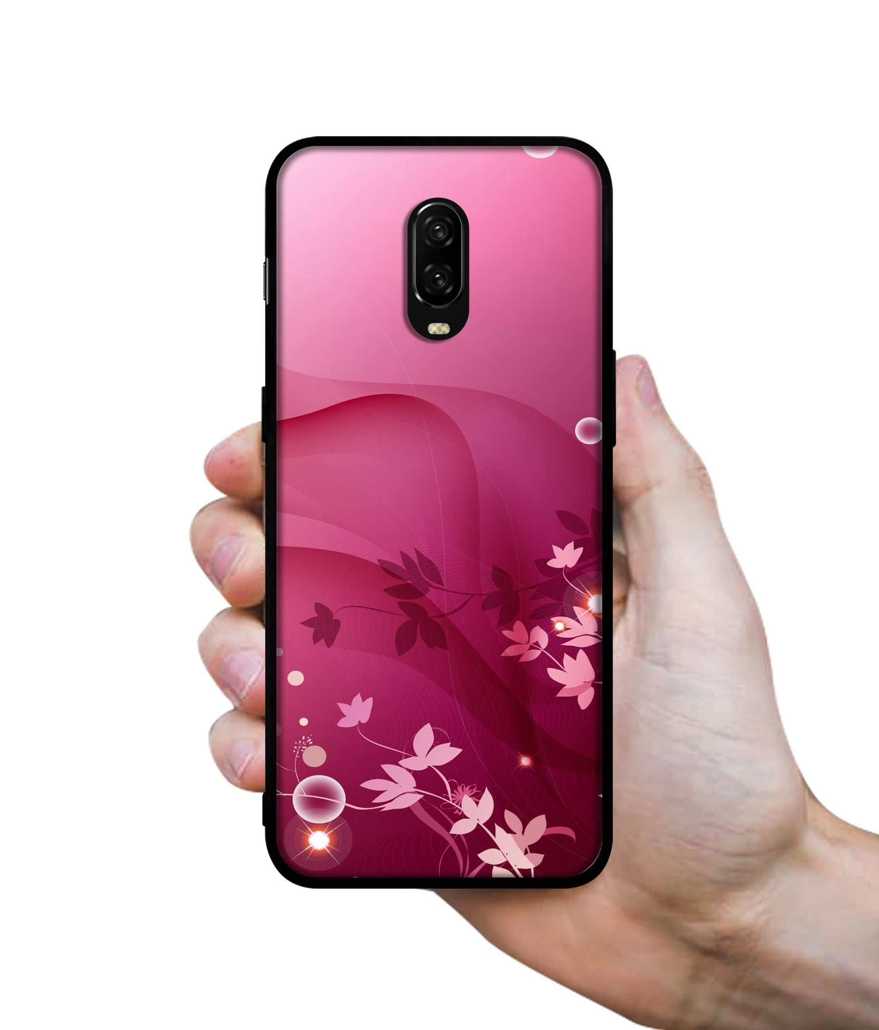 Pink Abstract Designer 2D Printed Back Case Cover for OnePlus 7 4G / 6T 4G
