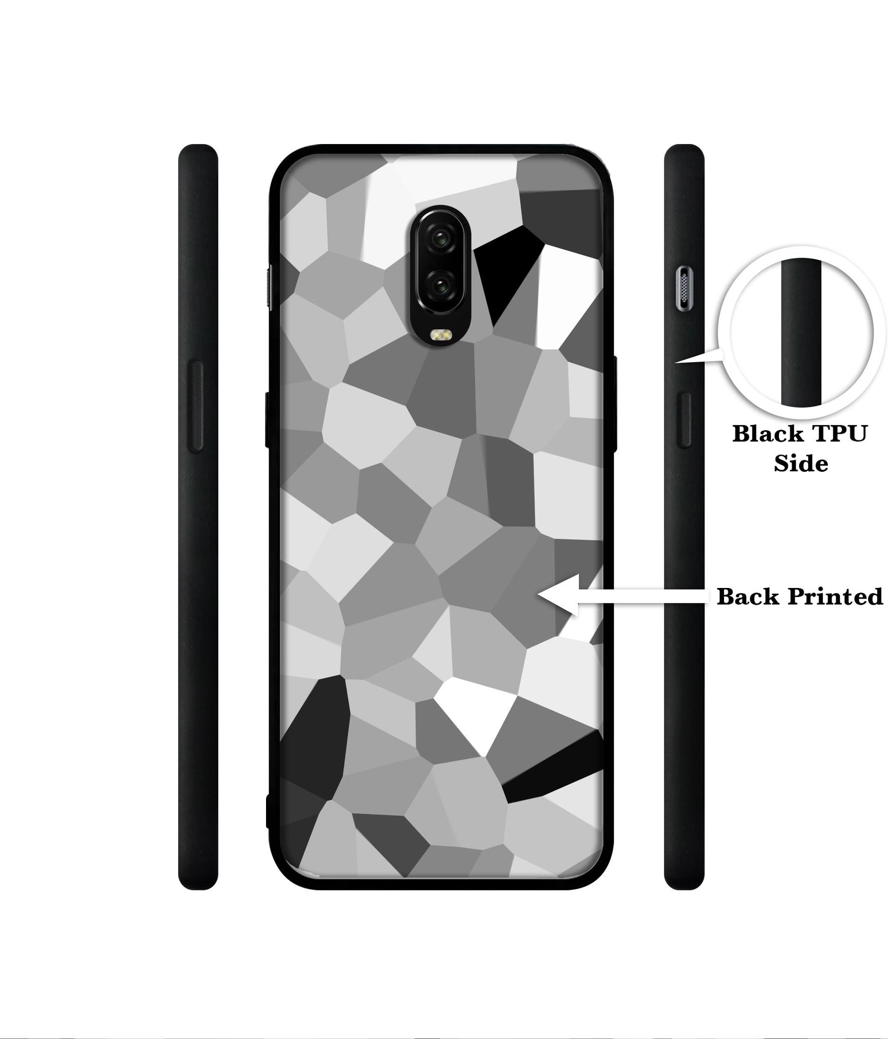 Black & White Mathematical Shape Designer 2D Printed Back Case Cover for OnePlus 7 4G / 6T 4G