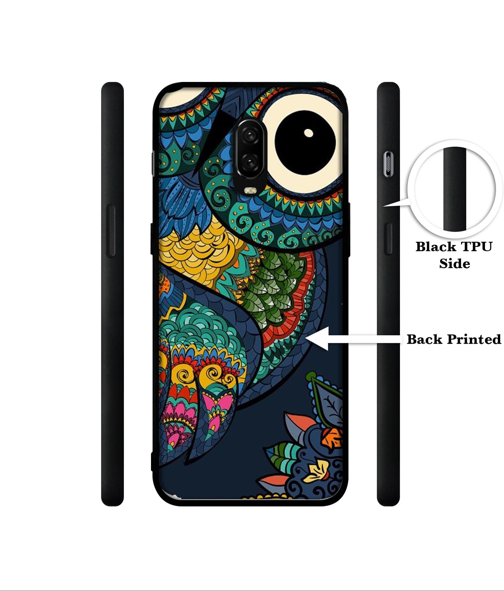 Owl Illustration Designer 2D Printed Back Case Cover for OnePlus 7 4G / 6T 4G