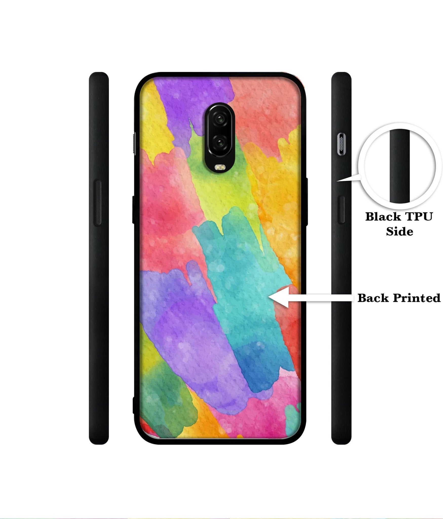 Water Paint Colorful Abstract Designer 2D Printed Back Case Cover for OnePlus 7 4G / 6T 4G