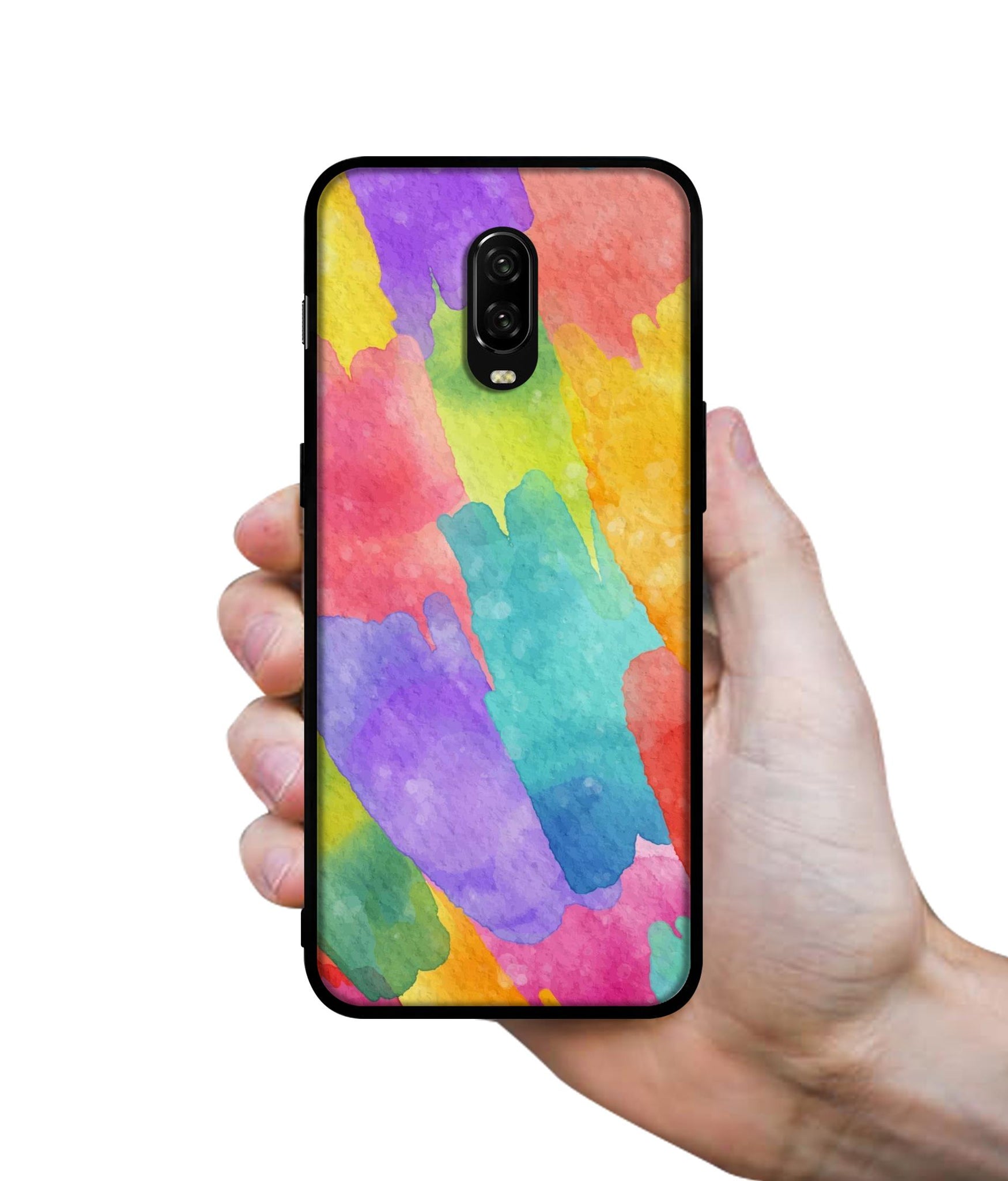 Water Paint Colorful Abstract Designer 2D Printed Back Case Cover for OnePlus 7 4G / 6T 4G