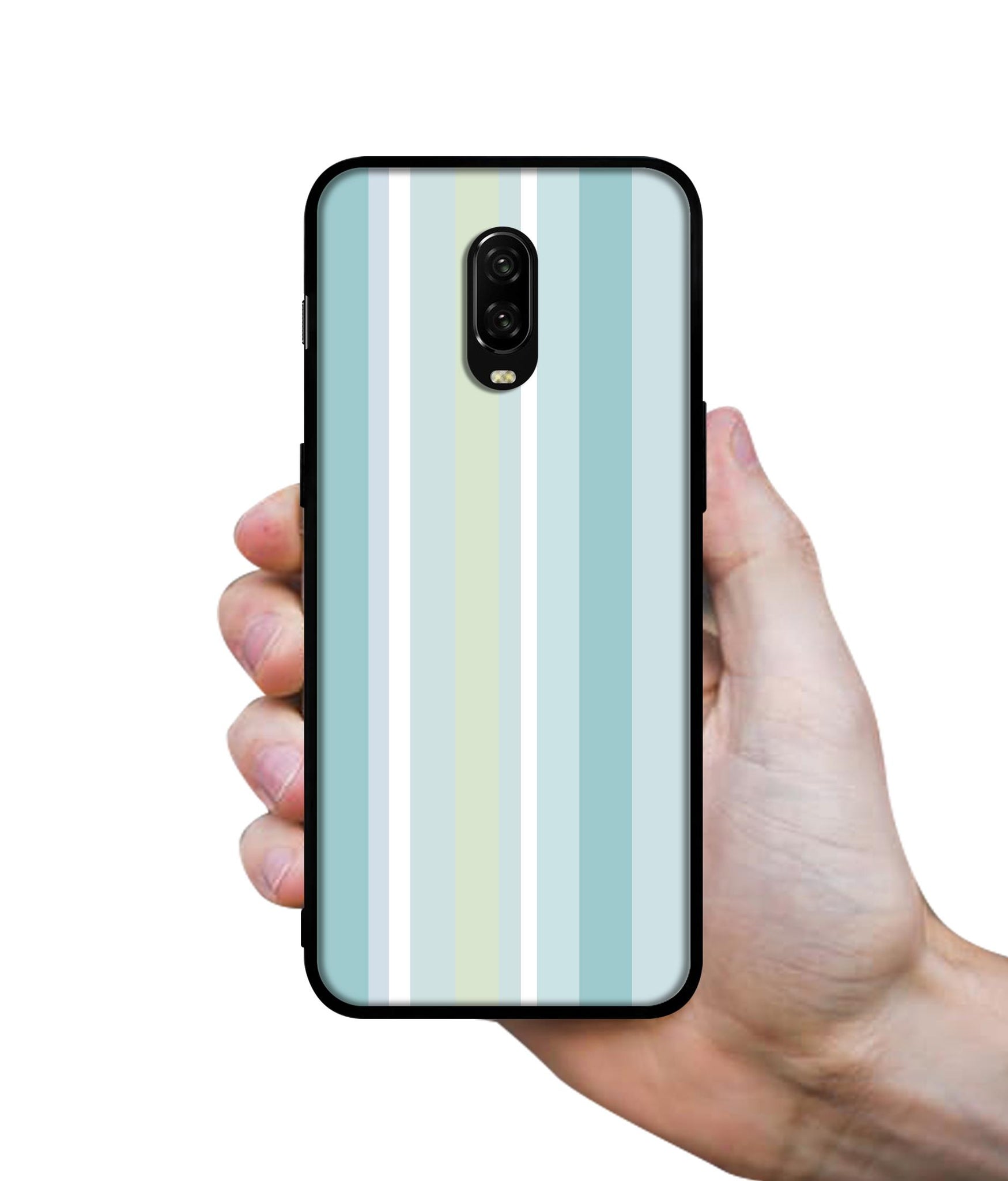 Light Green Stripes Designer 2D Printed Back Case Cover for OnePlus 7 4G / 6T 4G