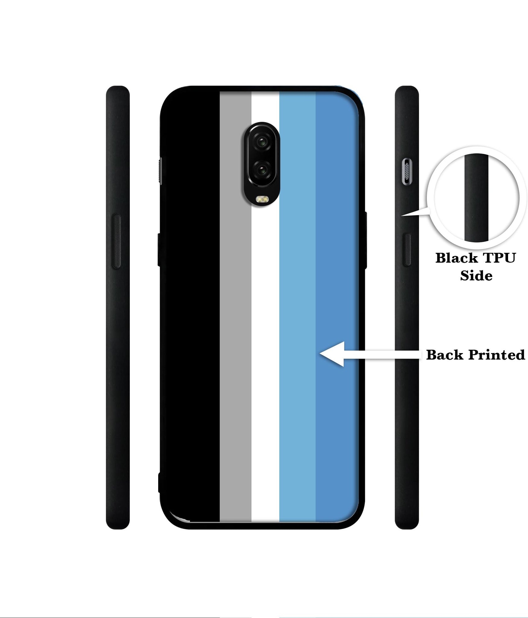 White and Blue Lines Designer 2D Printed Back Case Cover for OnePlus 7 4G / 6T 4G