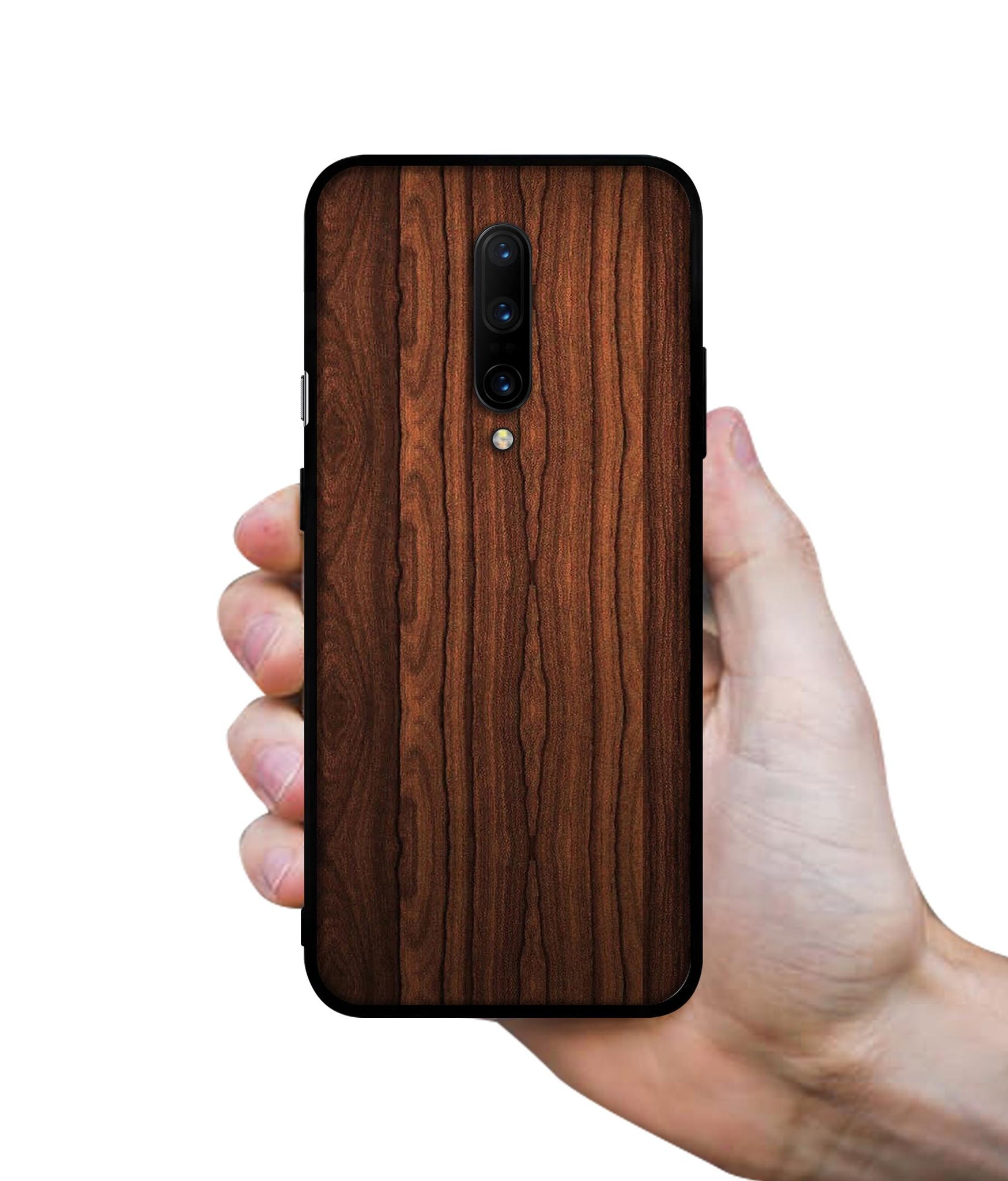 Brown Wooden Texture Designer 2D Printed Back Case Cover for OnePlus 7 Pro 4G
