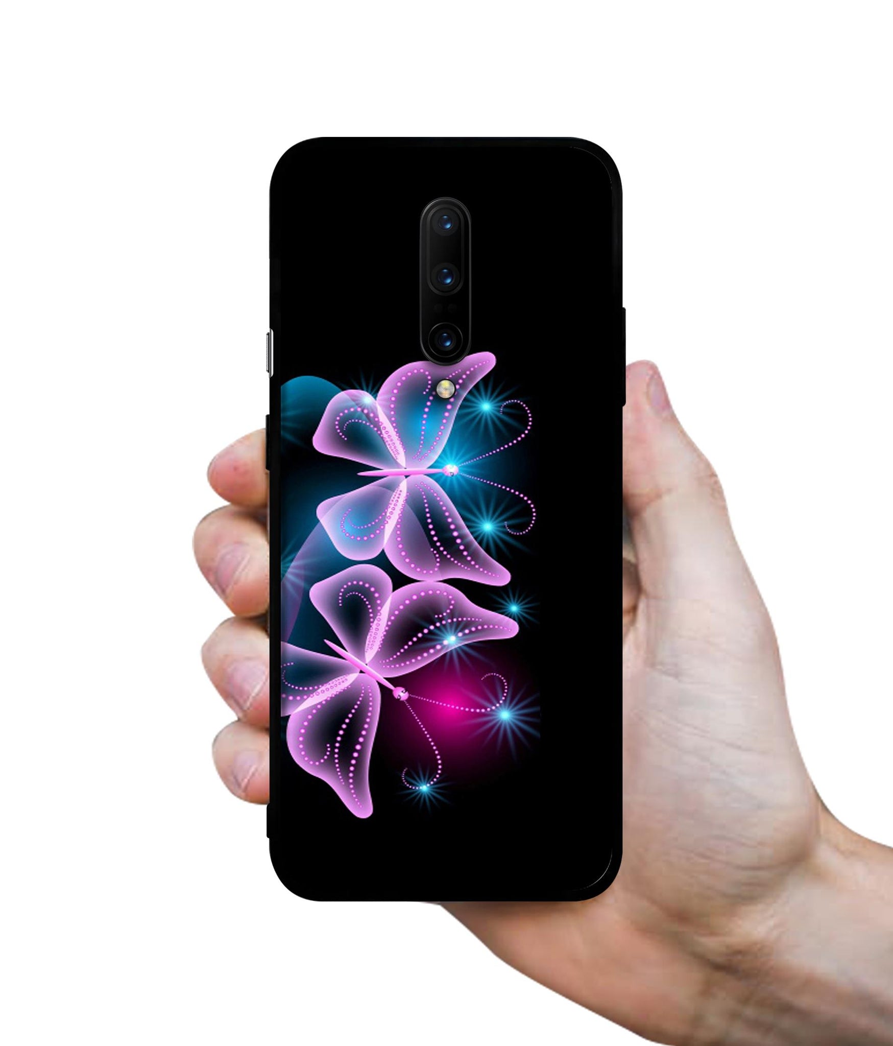 Butterflies Neon Light Designer 2D Printed Back Case Cover for OnePlus 7 Pro 4G