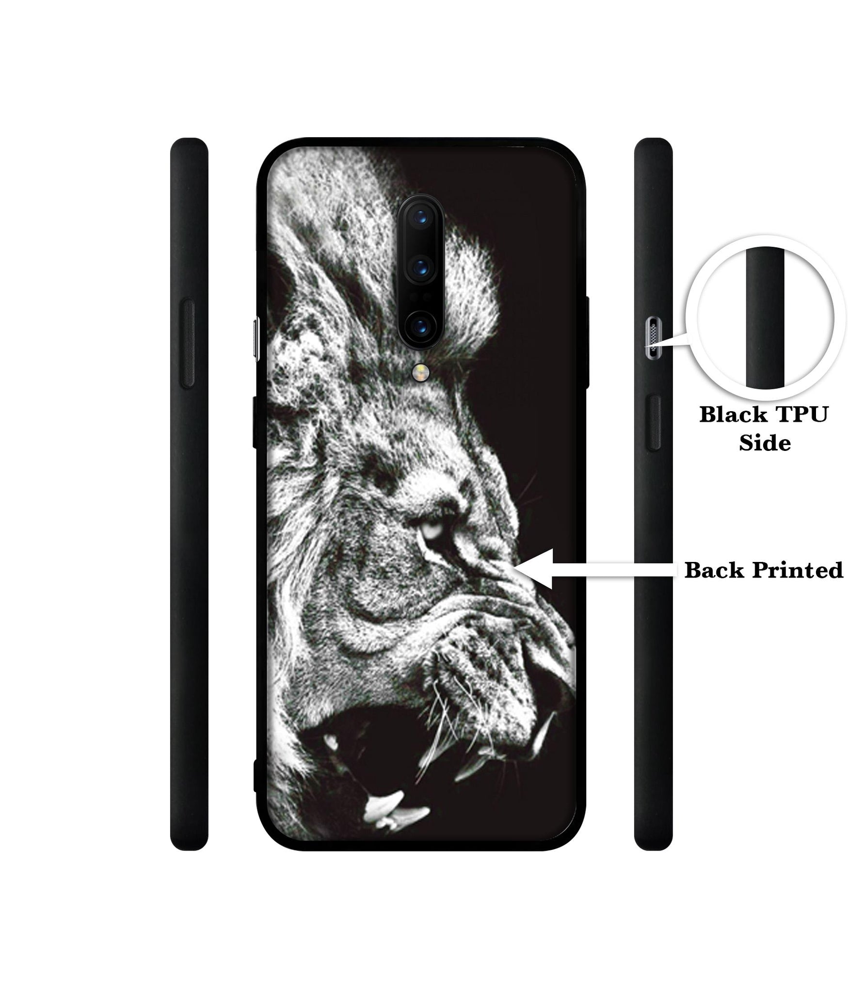 Angry Lion Designer 2D Printed Back Case Cover for OnePlus 7 Pro 4G