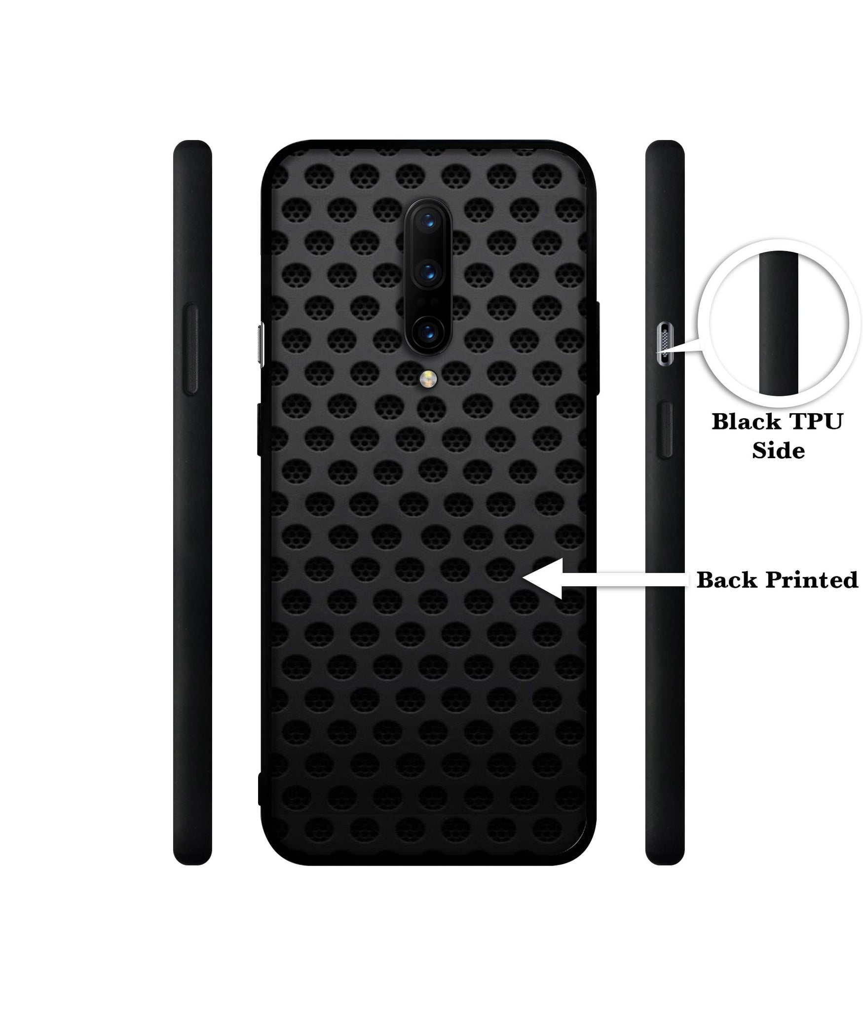 Black Circle Designer 2D Printed Back Case Cover for OnePlus 7 Pro 4G