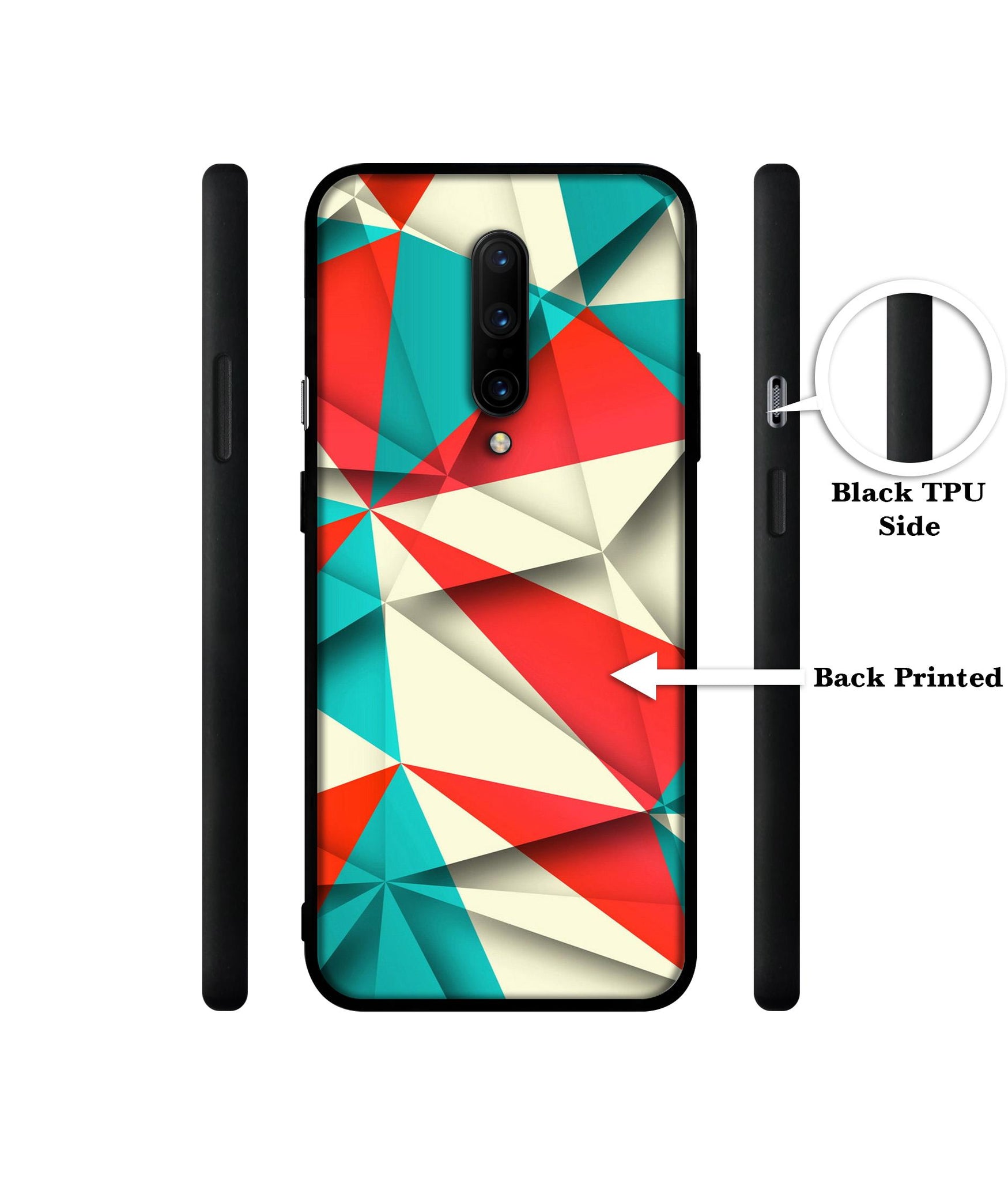 Red Blue White Pattern Designer 2D Printed Back Case Cover for OnePlus 7 Pro 4G