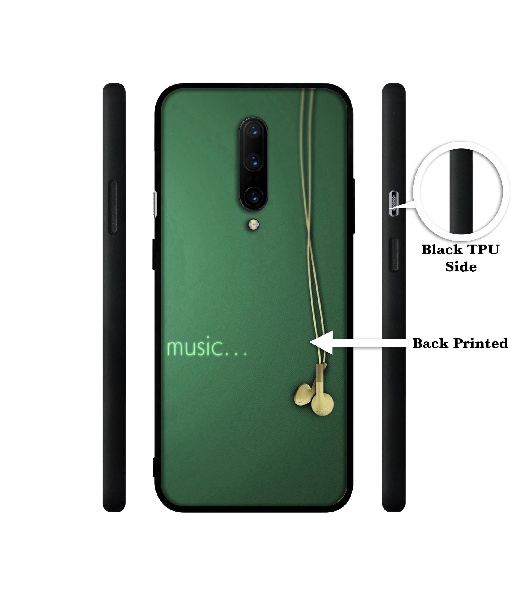 Headphone Music Designer 2D Printed Back Case Cover for OnePlus 7 Pro 4G