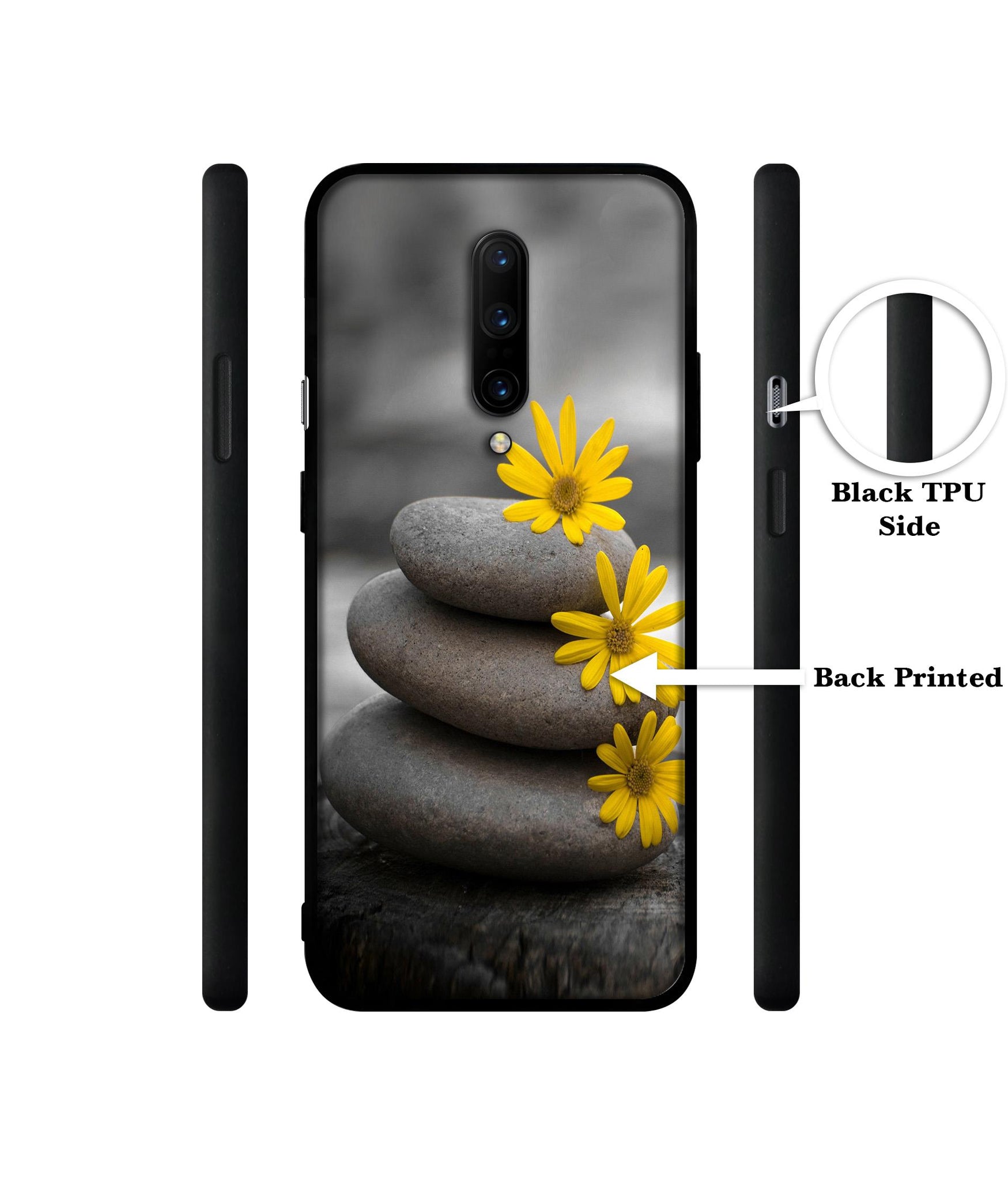 Stones And Flower Designer 2D Printed Back Case Cover for OnePlus 7 Pro 4G