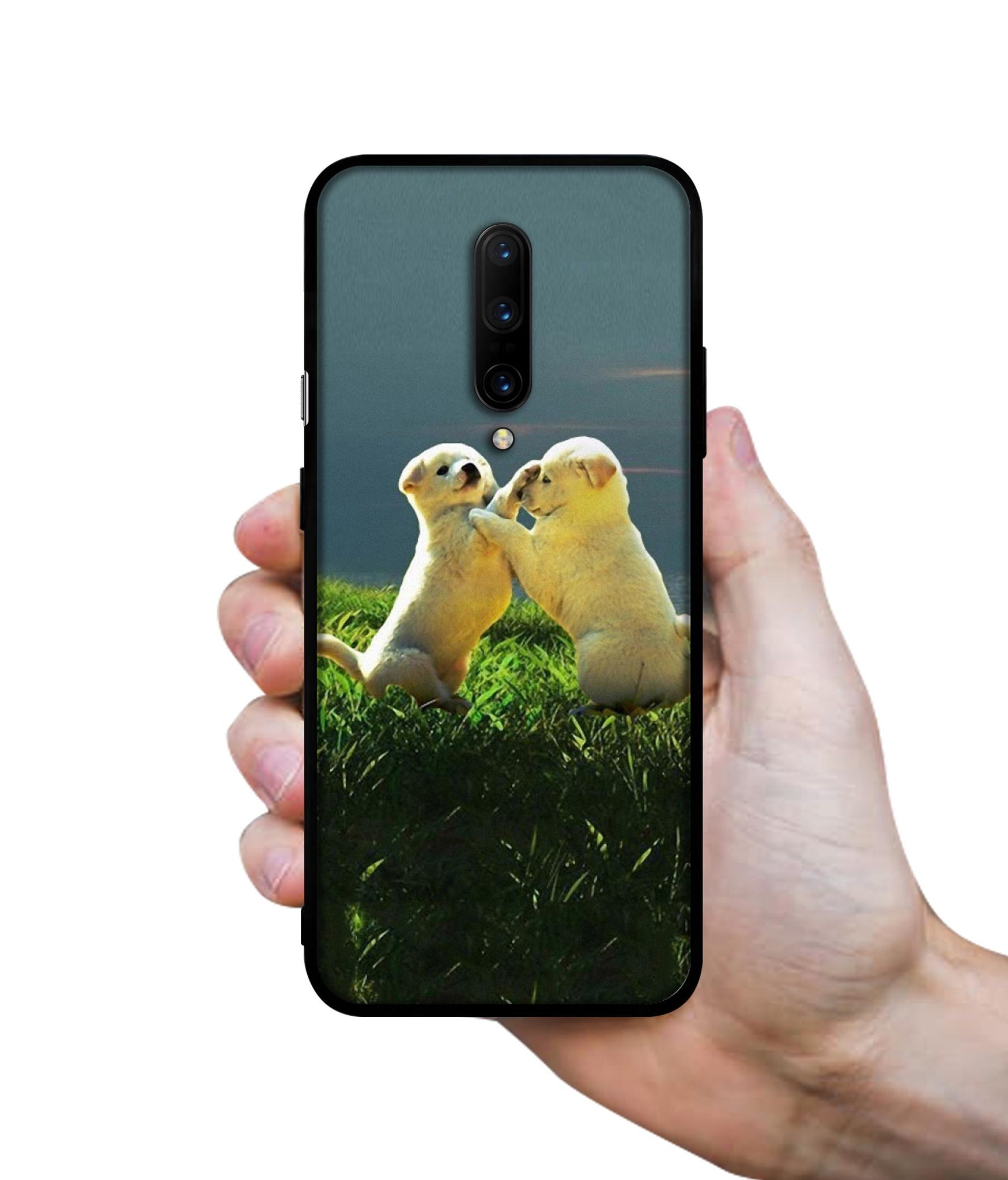 Puppy Couple Sunset Designer 2D Printed Back Case Cover for OnePlus 7 Pro 4G