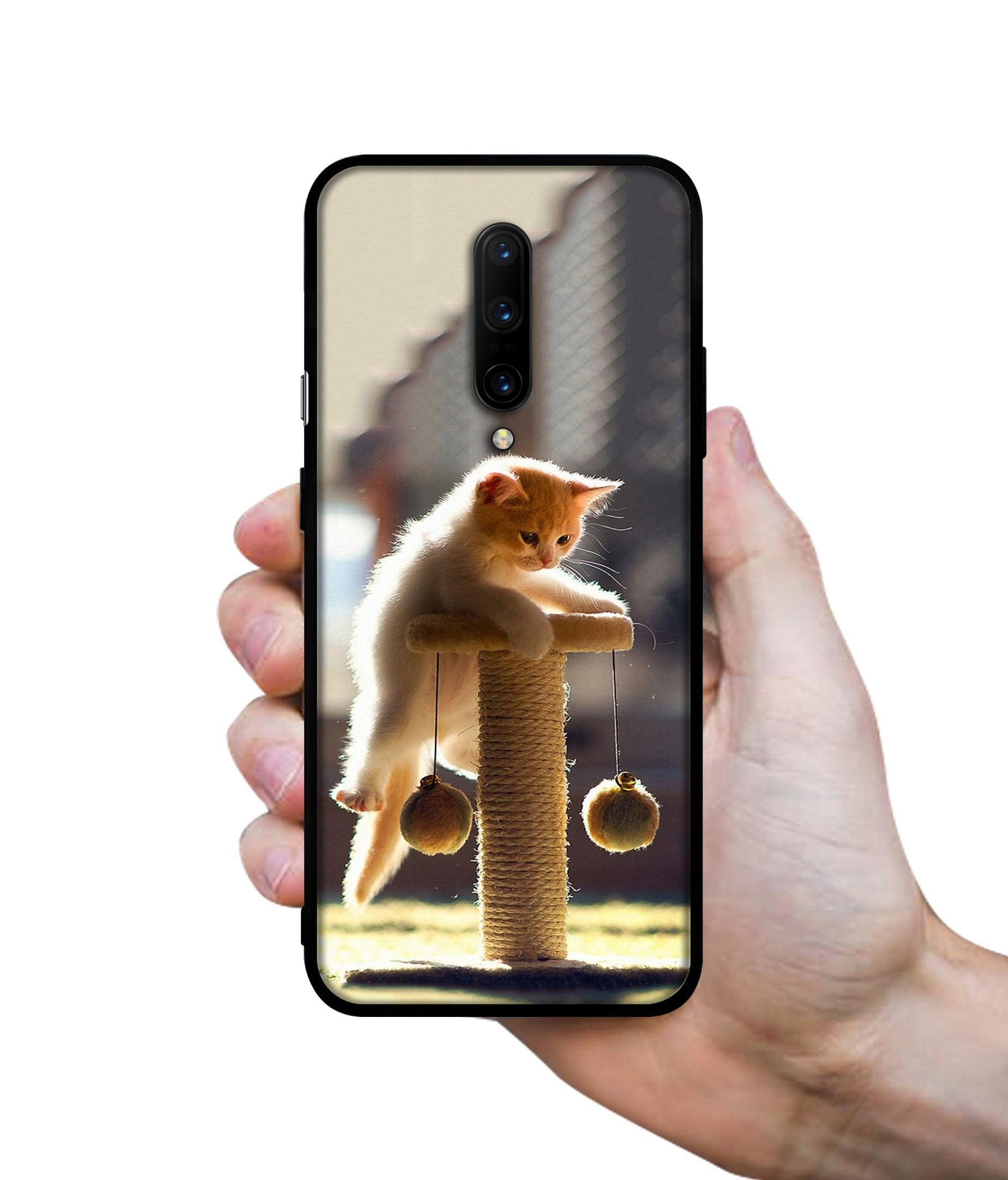 Cat Climbing Designer 2D Printed Back Case Cover for OnePlus 7 Pro 4G