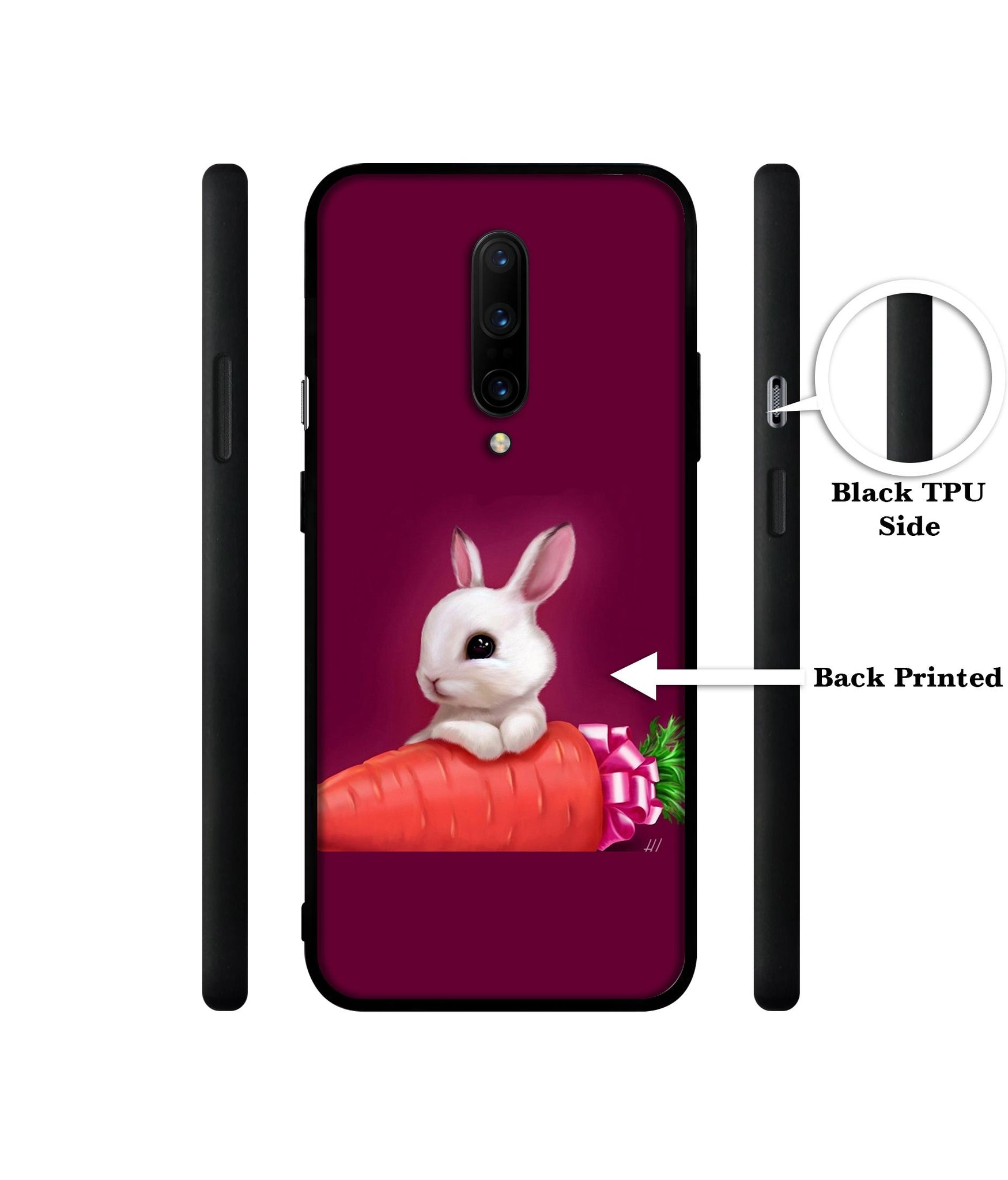 Bunny With Carrot Designer 2D Printed Back Case Cover for OnePlus 7 Pro 4G