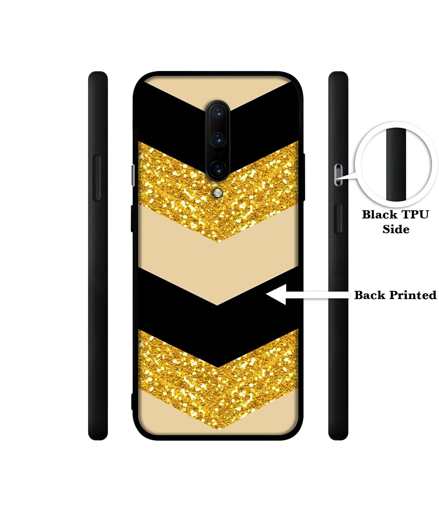 Black & Gold Designer 2D Printed Back Case Cover for OnePlus 7 Pro 4G