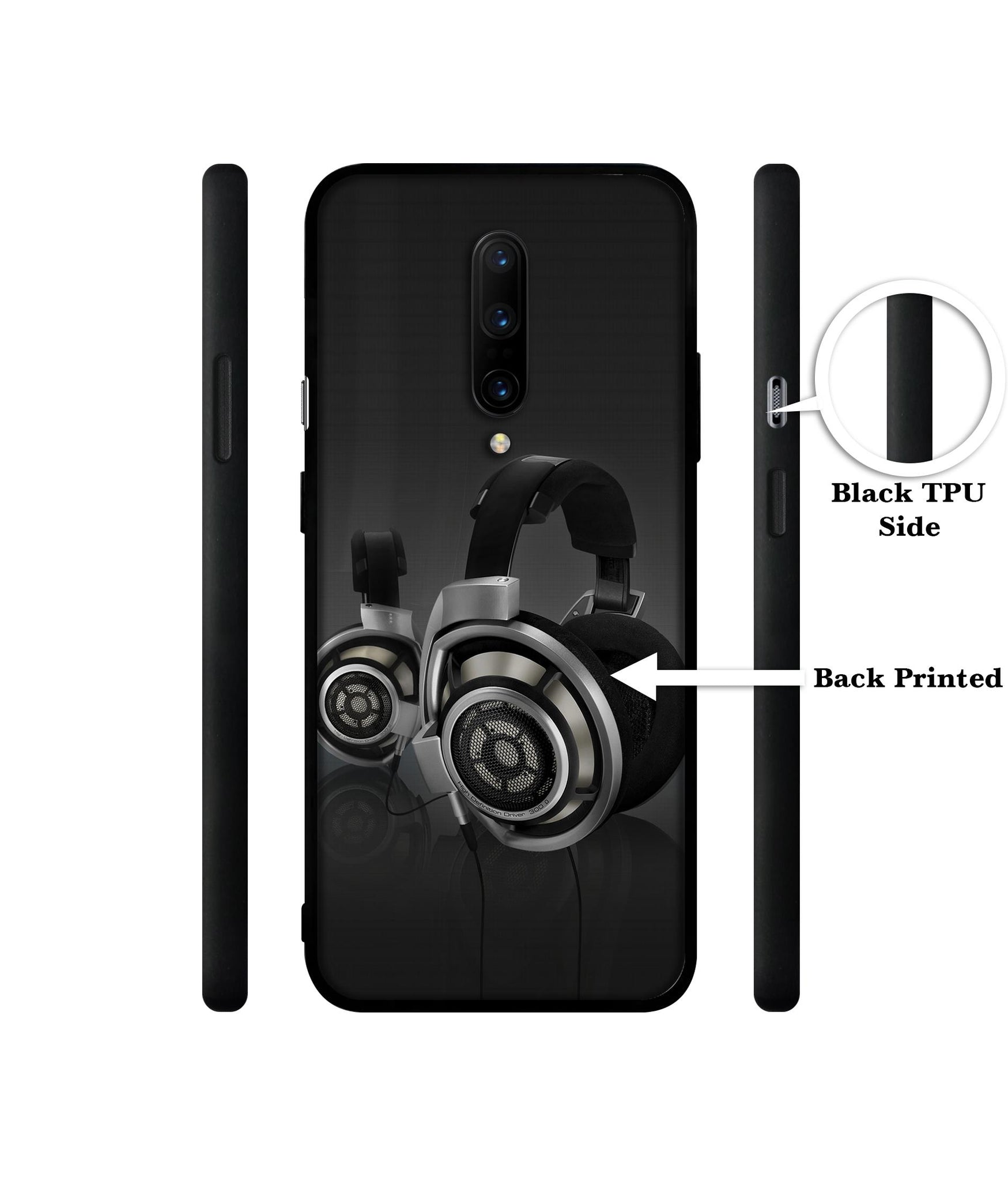 Head Phone Designer 2D Printed Back Case Cover for OnePlus 7 Pro 4G