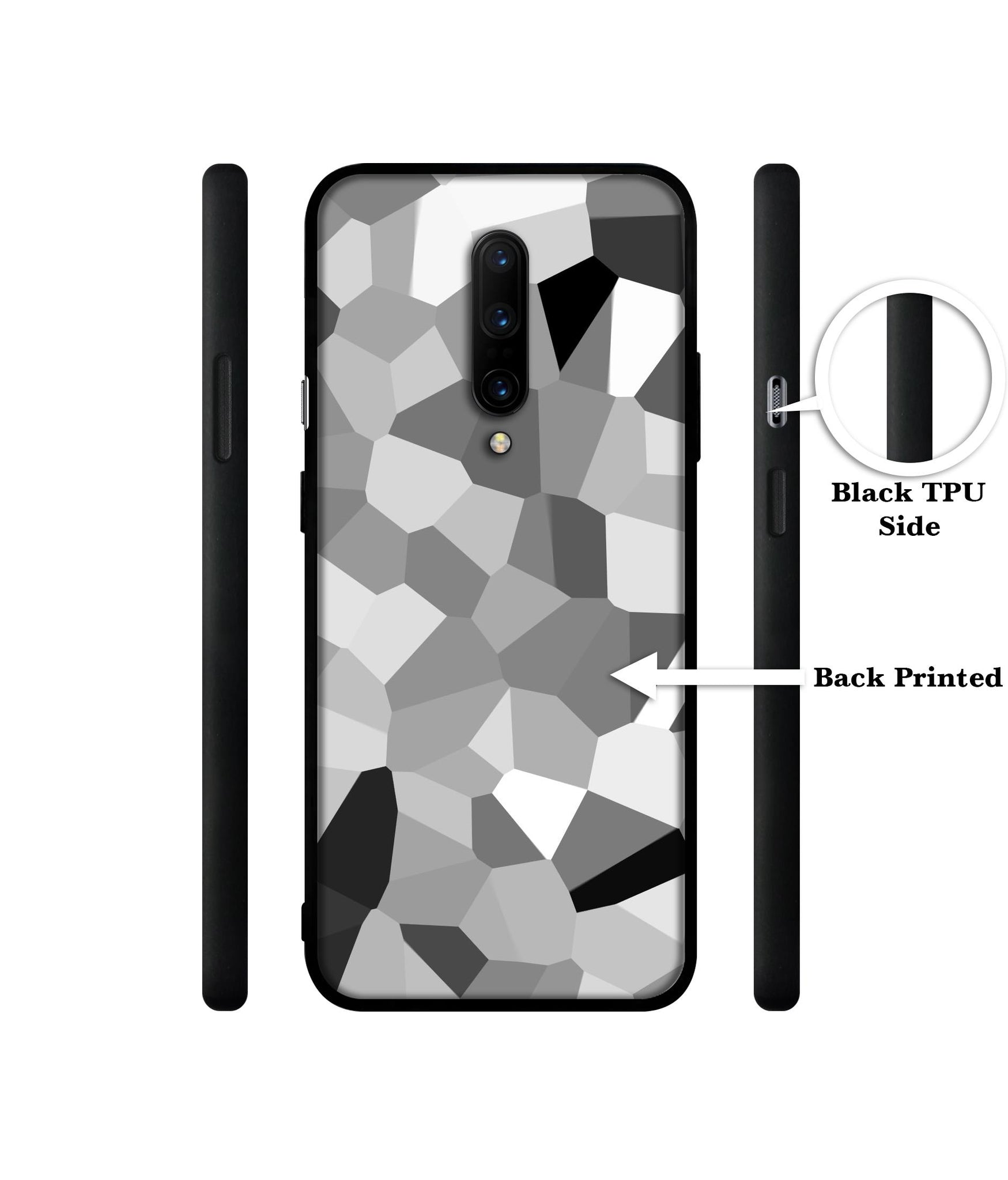Black & White Mathematical Shape Designer 2D Printed Back Case Cover for OnePlus 7 Pro 4G